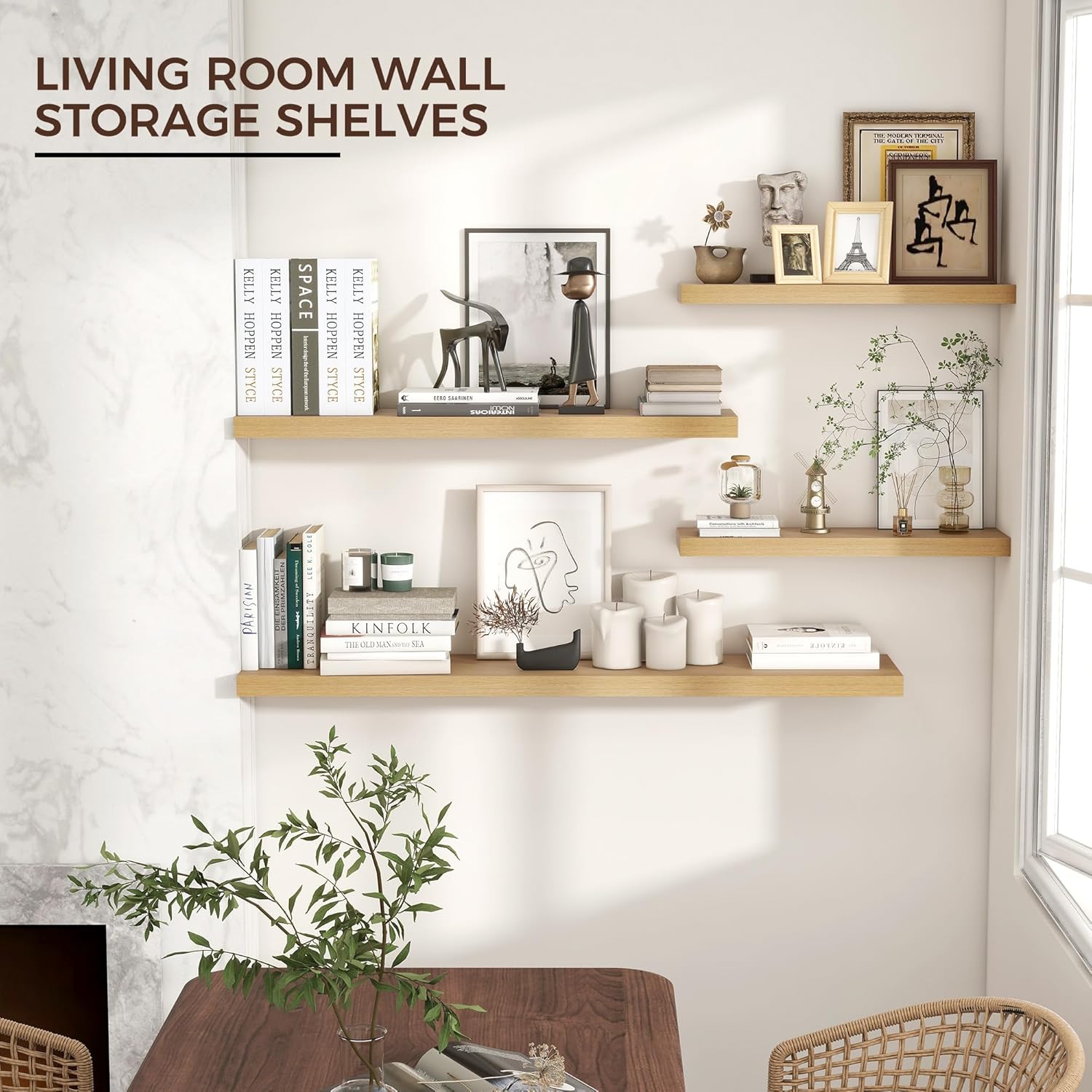 Venusmiles Floating Shelves 2 Pack 24 Inches Wide