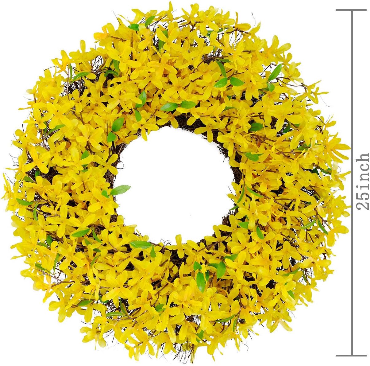 25 Inch Yellow Forsythia Spring Wreath for Front Door