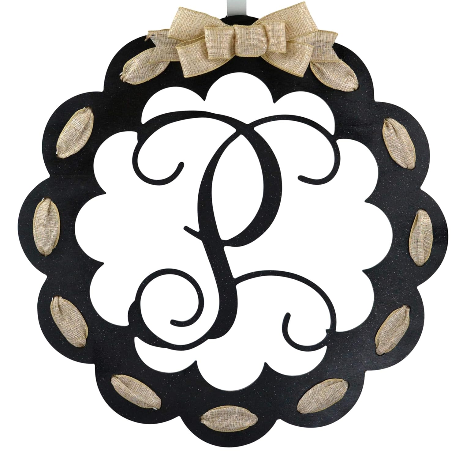 Burlap Monogram Door Wreath with Color Options