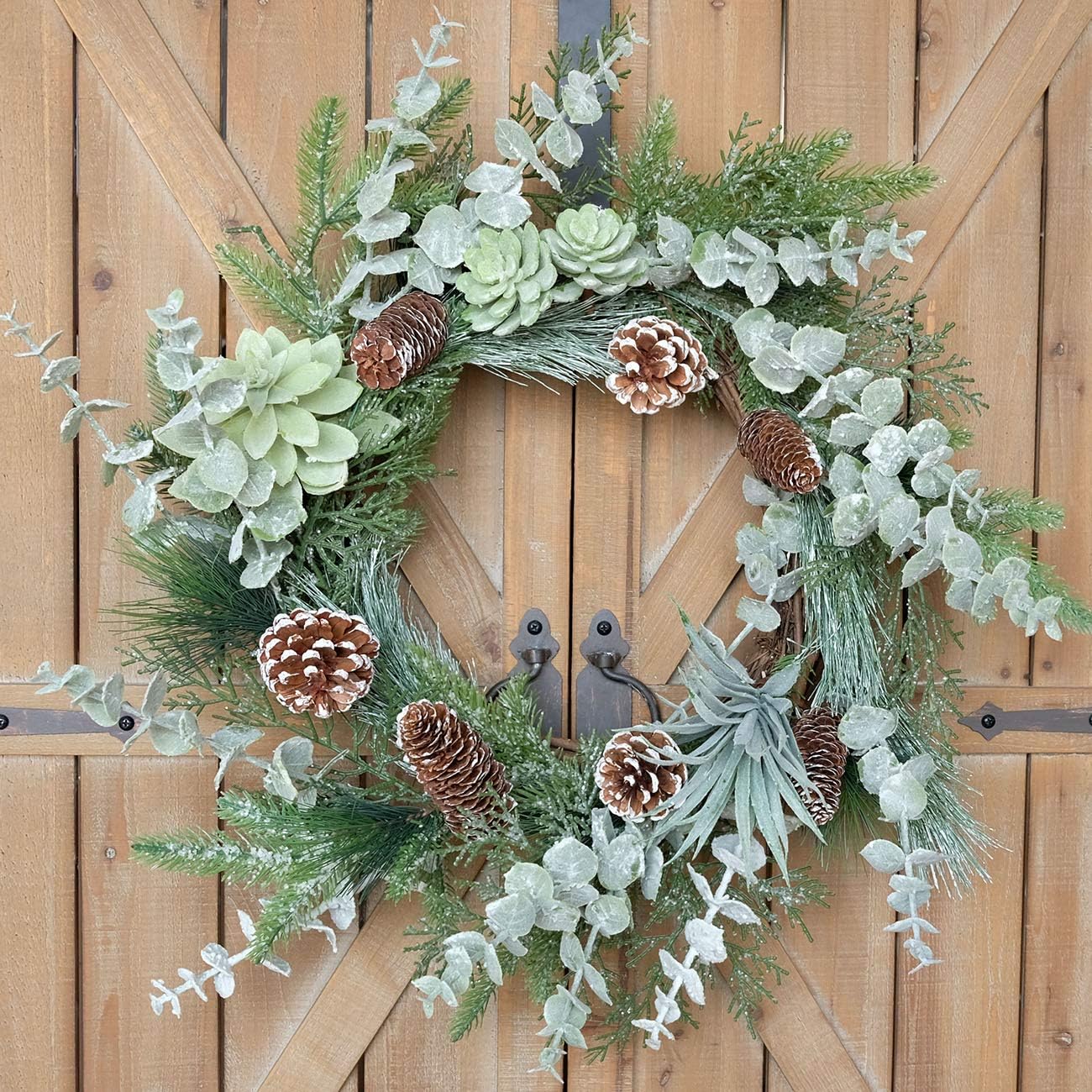 Idyllic 22 Inches Winter Wreath Indoor Door Decor