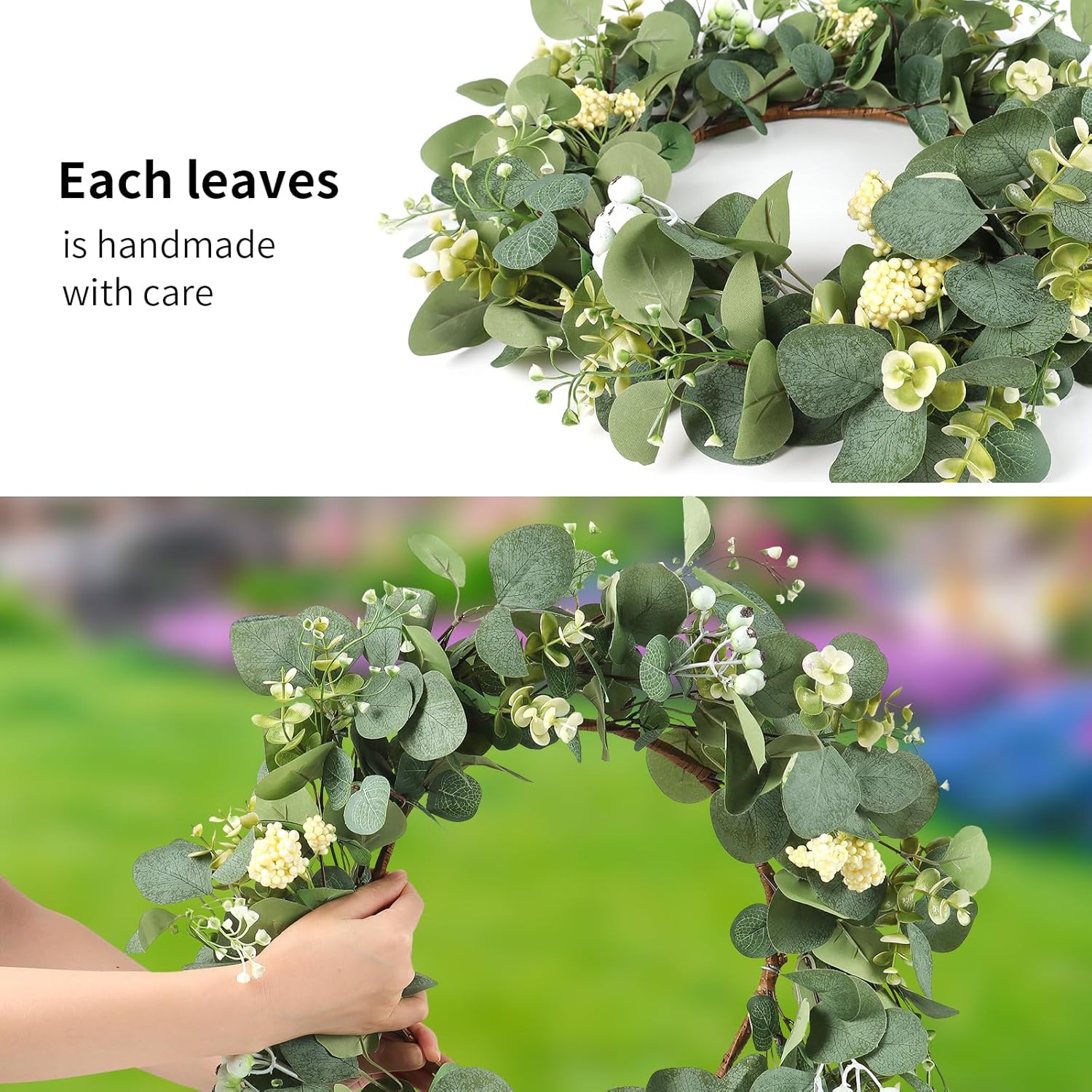 Dremisland 20 Inch Eucalyptus Wreath for Front Door