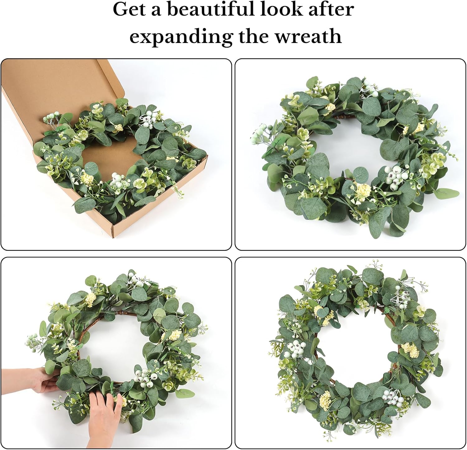 Dremisland 20 Inch Eucalyptus Wreath for Front Door
