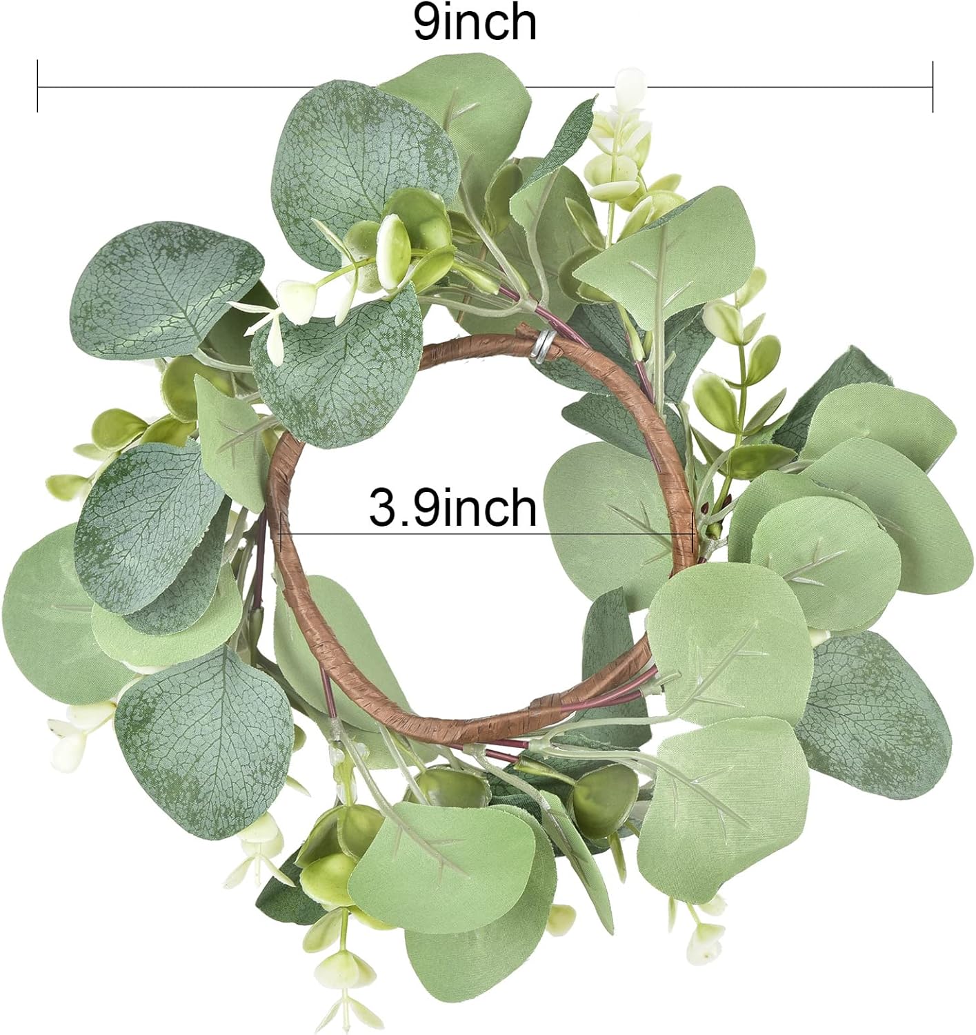 Artificial Eucalyptus Wreath 9 Inch Farmhouse Decor