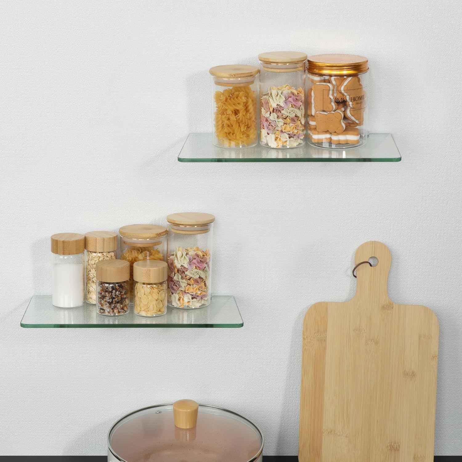 Sayayo Clear Floating Shelves for Wall 12 Inch Set of 2