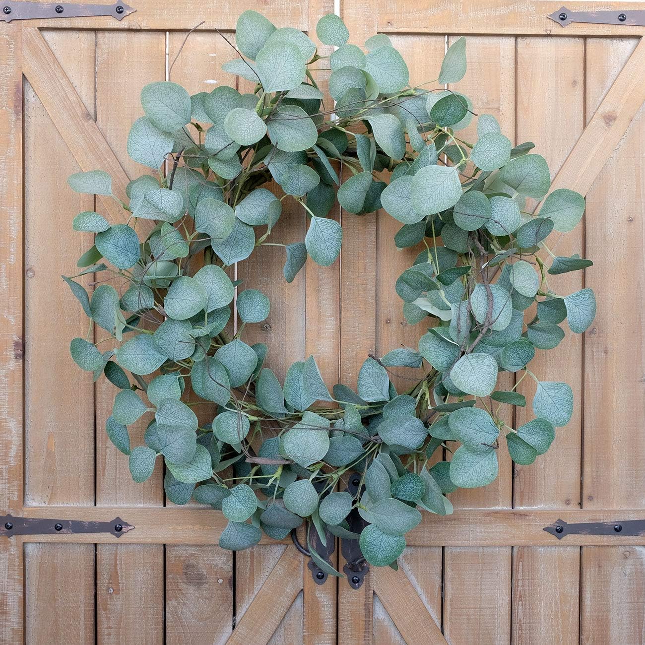 Idyllic Eucalyptus Leaves Wreath 22 Inches Front Door Decor