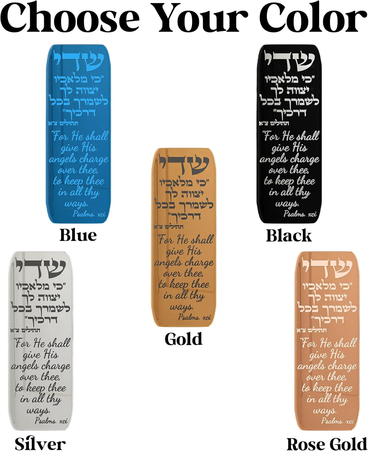 Car Mezuzah with Travelers Prayer Gold