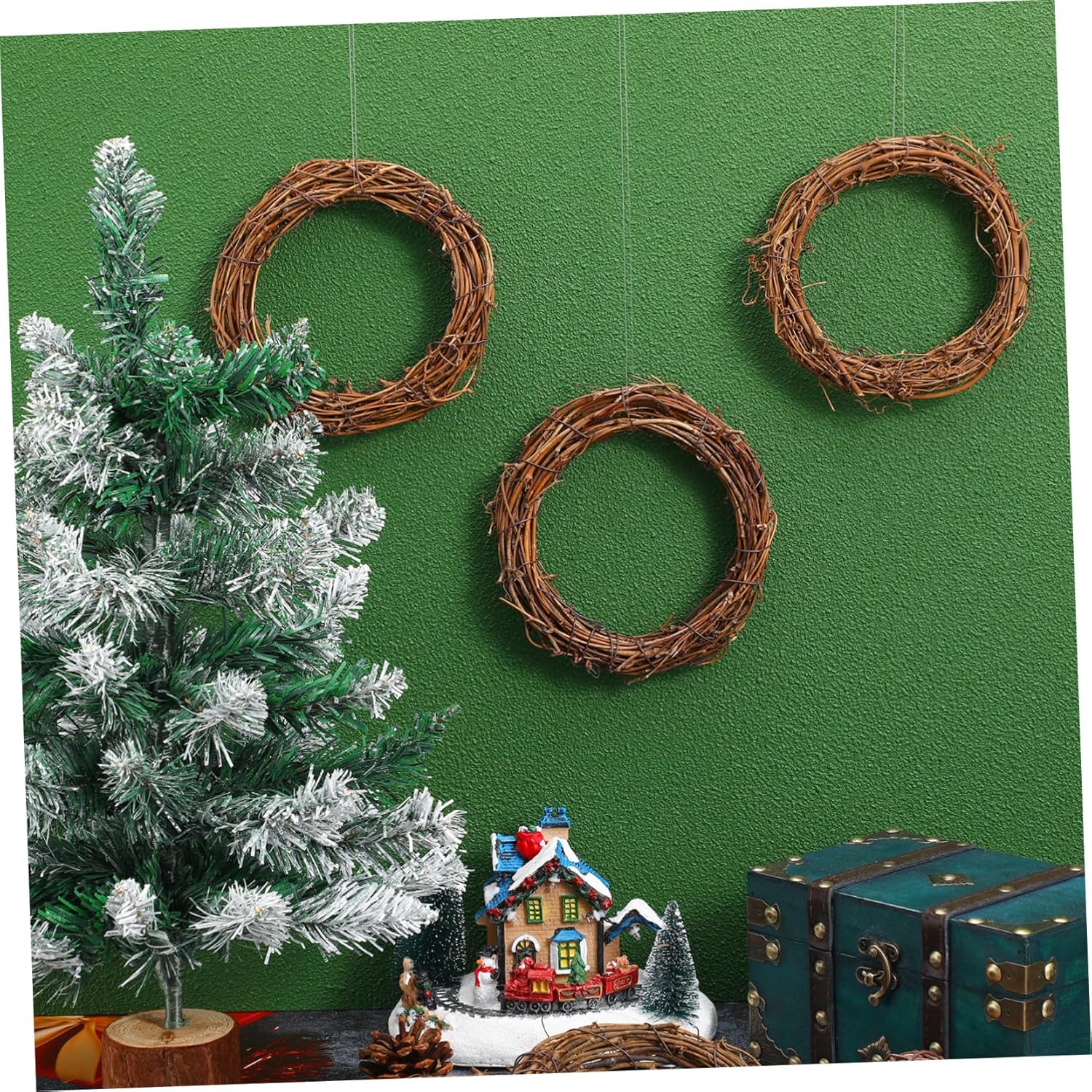 Garneck Rattan Wreath Dried Vine Garland 10pcs