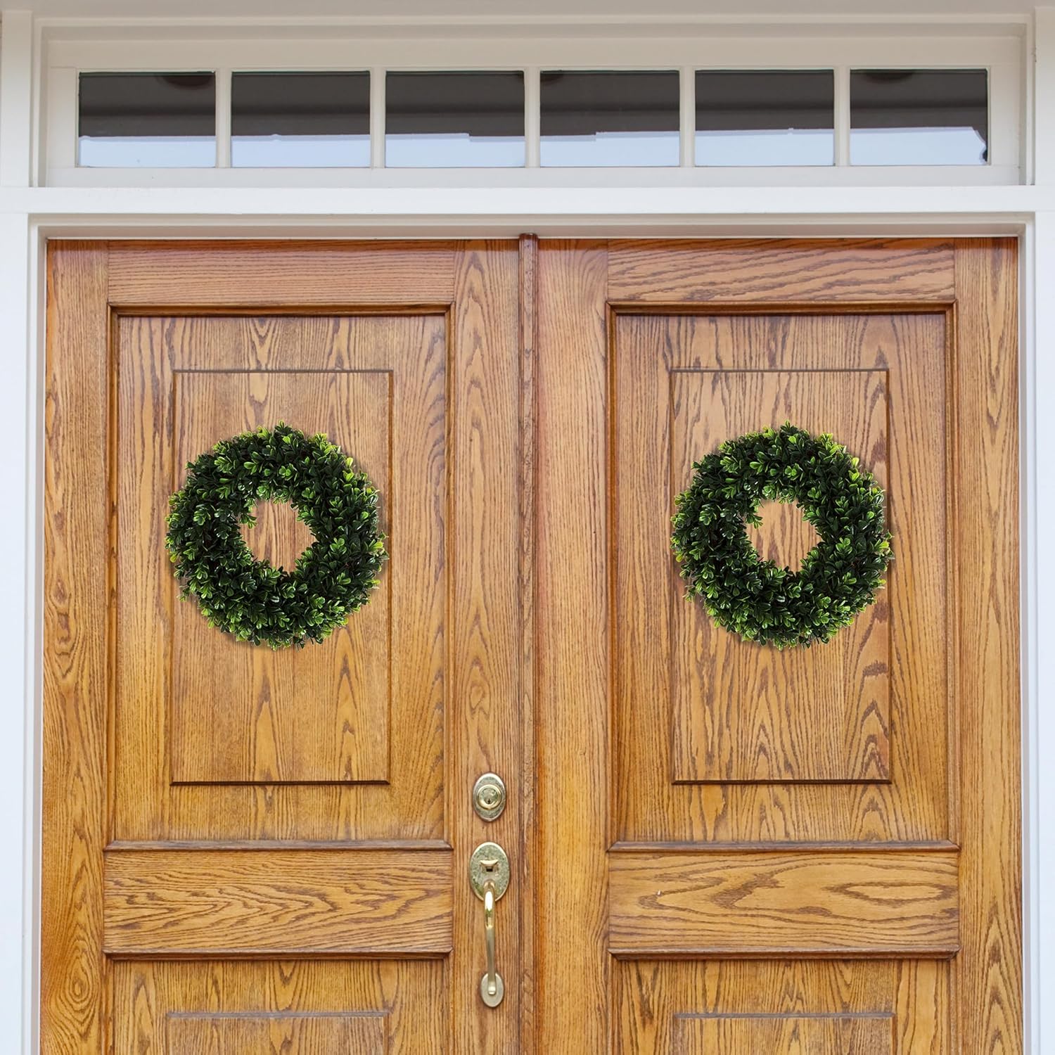 Pure Garden 12-Inch UV Resistant Boxwood Wreath