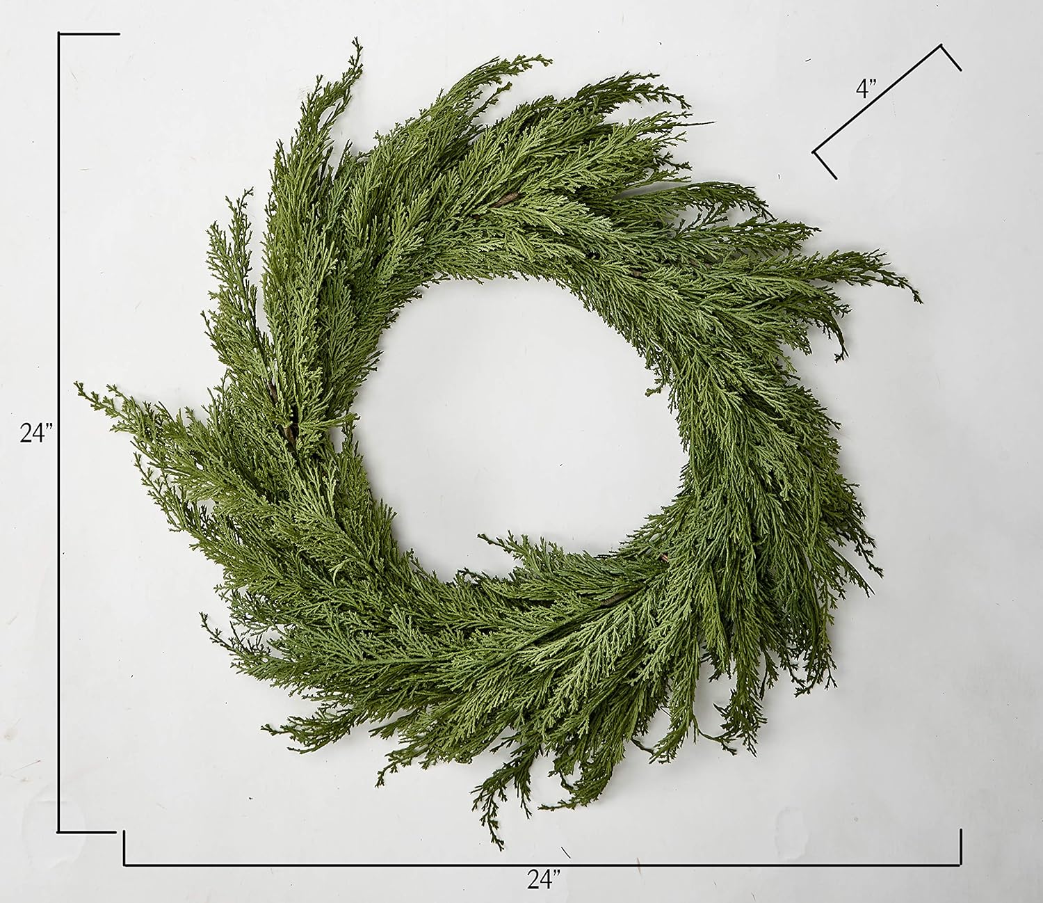 24 Inch Cedar Wreath for Home Decor