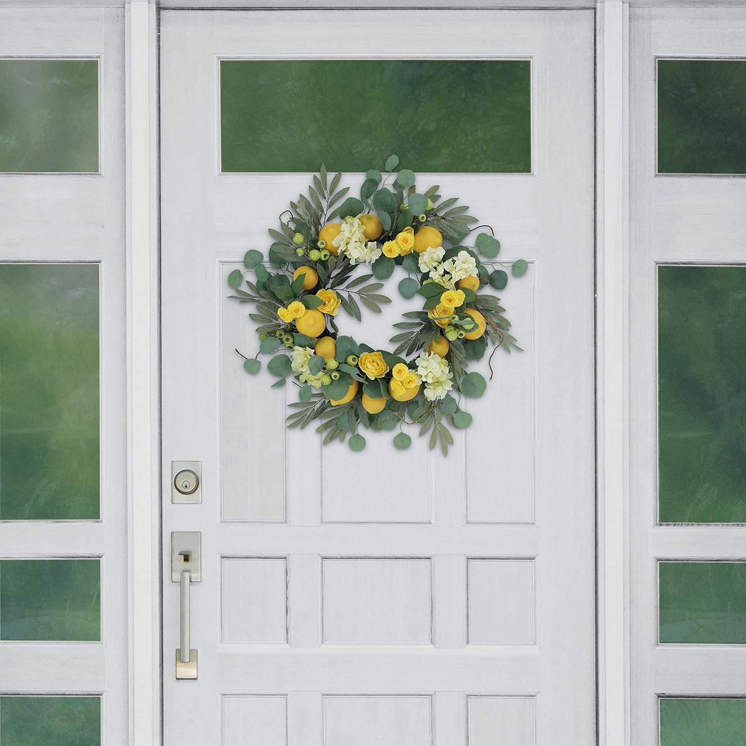 Puleo International 24 Inch Artificial Lemon and Hydrangea Wreath