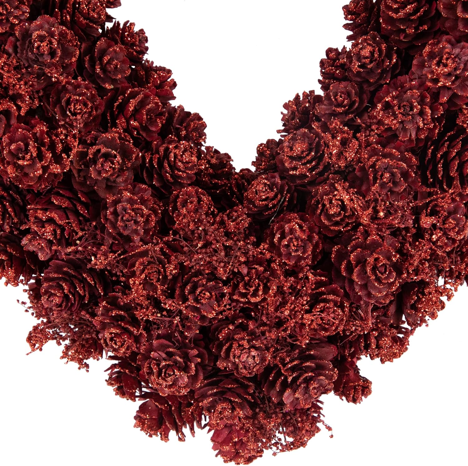 Northlight Red Wooden Heart Shaped Wreath - 14 Inch