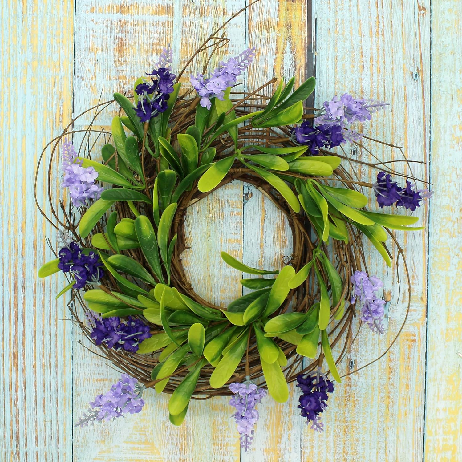 Rustic Country Artificial Lavender and Twig Wreath 12-Inch