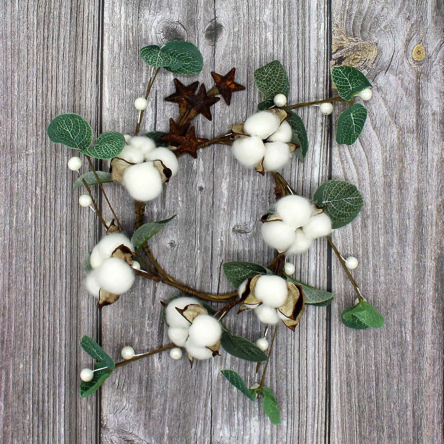 Primitives Rustic Pod Wreath with Barn Stars