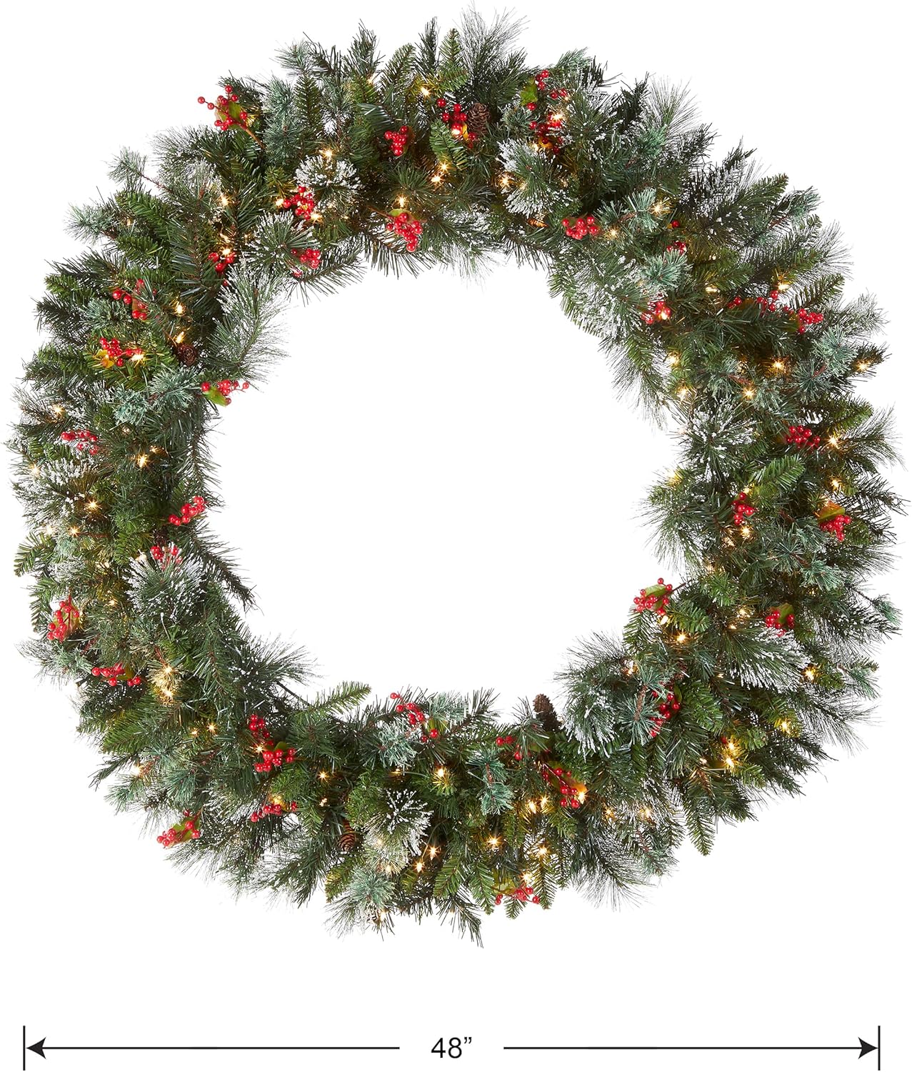 National Tree Company Pre-Lit Artificial Christmas Wreath 48 Inches