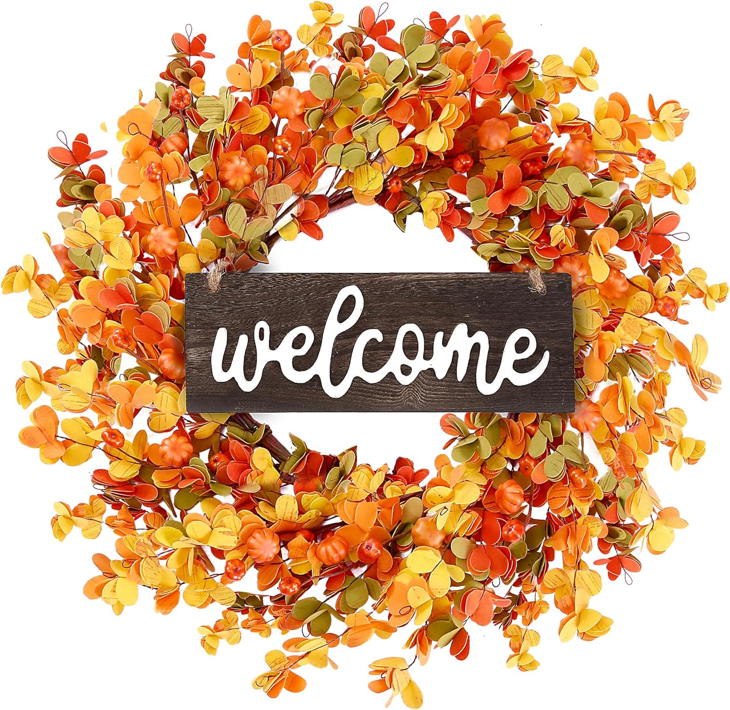 Sggvecsy 20 Inch Autumn Front Door Wreath