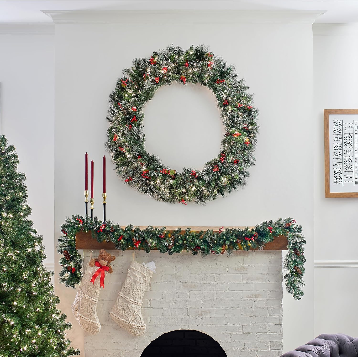 National Tree Company Pre-Lit Artificial Christmas Wreath 48 Inches