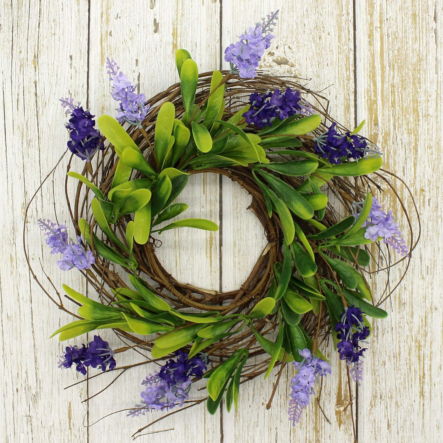 Rustic Country Artificial Lavender and Twig Wreath 12-Inch