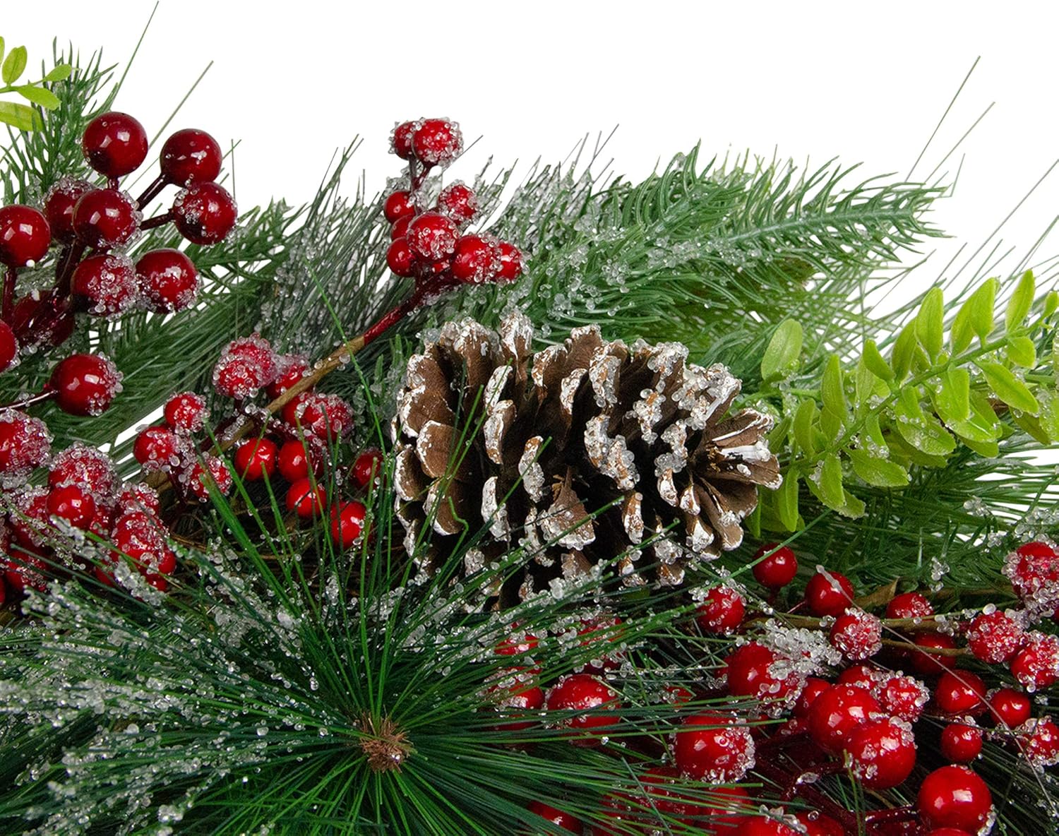 Northlight Iced Red Berries and Mixed Pine Artificial Christmas Wreath 32 Inch