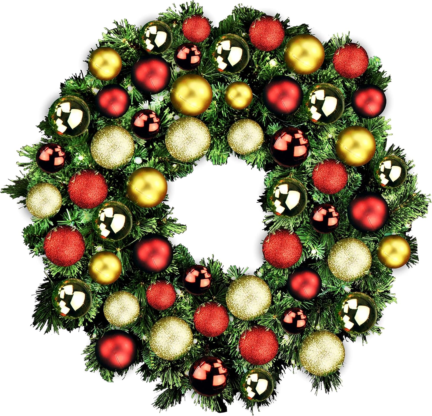 4 Blended Pine Wreath with Warm White LEDs