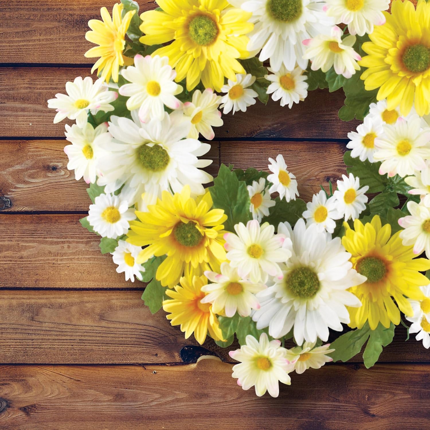 Beautiful Mixed Yellow and White Daisy Front Door Wreath