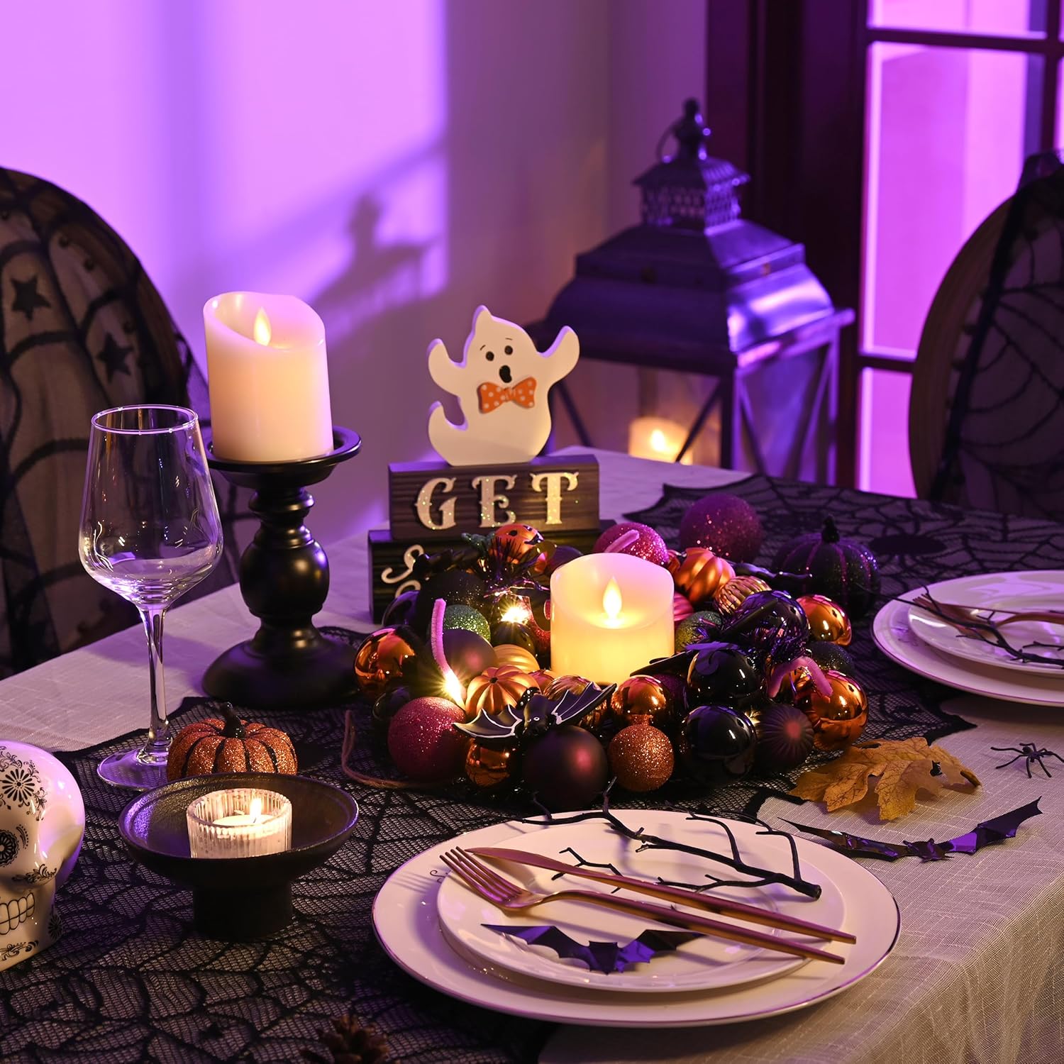Valery Madelyn Pre-Lit Pumpkin Ball Wreath 20 Inch