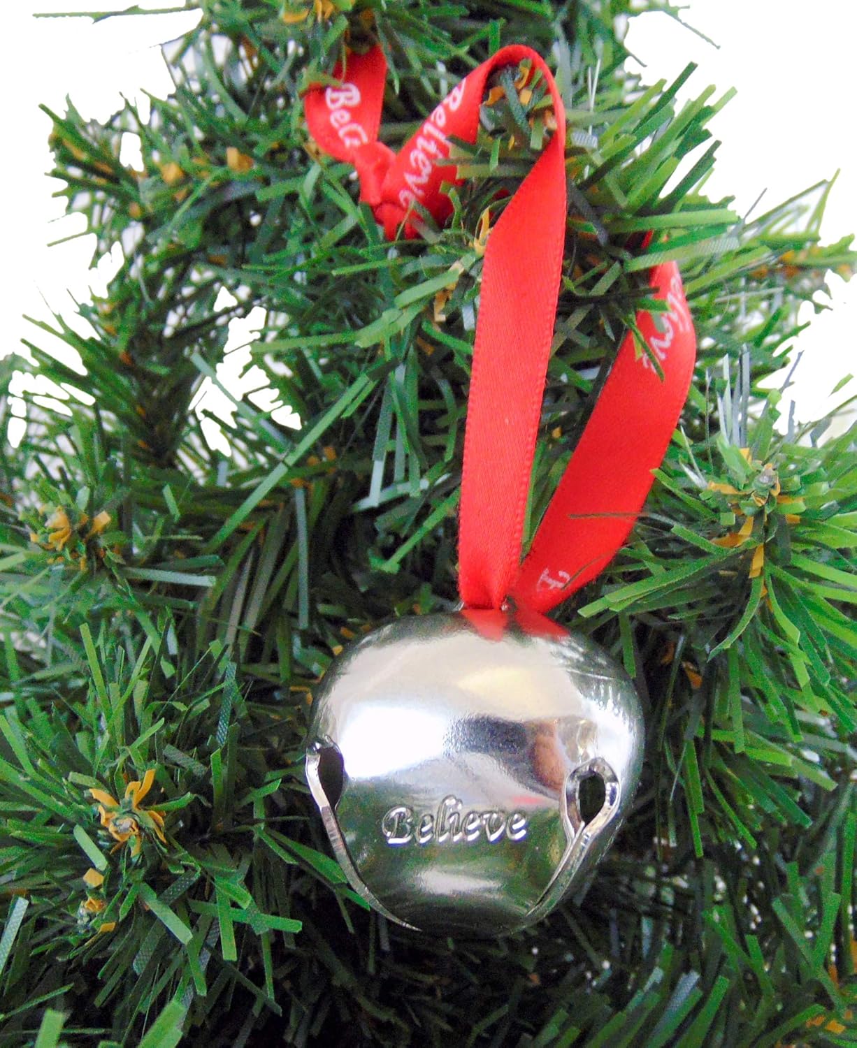 Westmon Works Believe Bell Ornament Grey Christmas Tree
