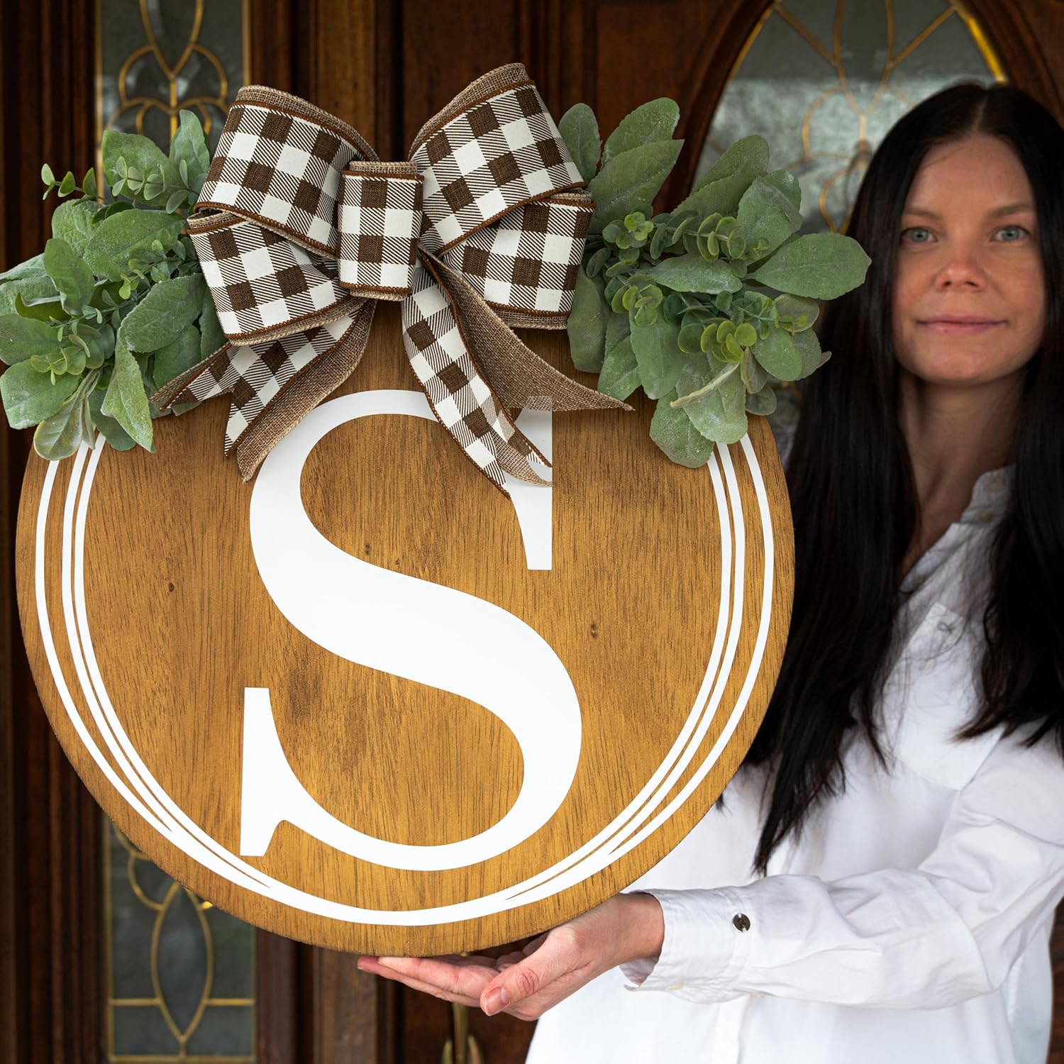 Personalized Front Door Wreath with Initial
