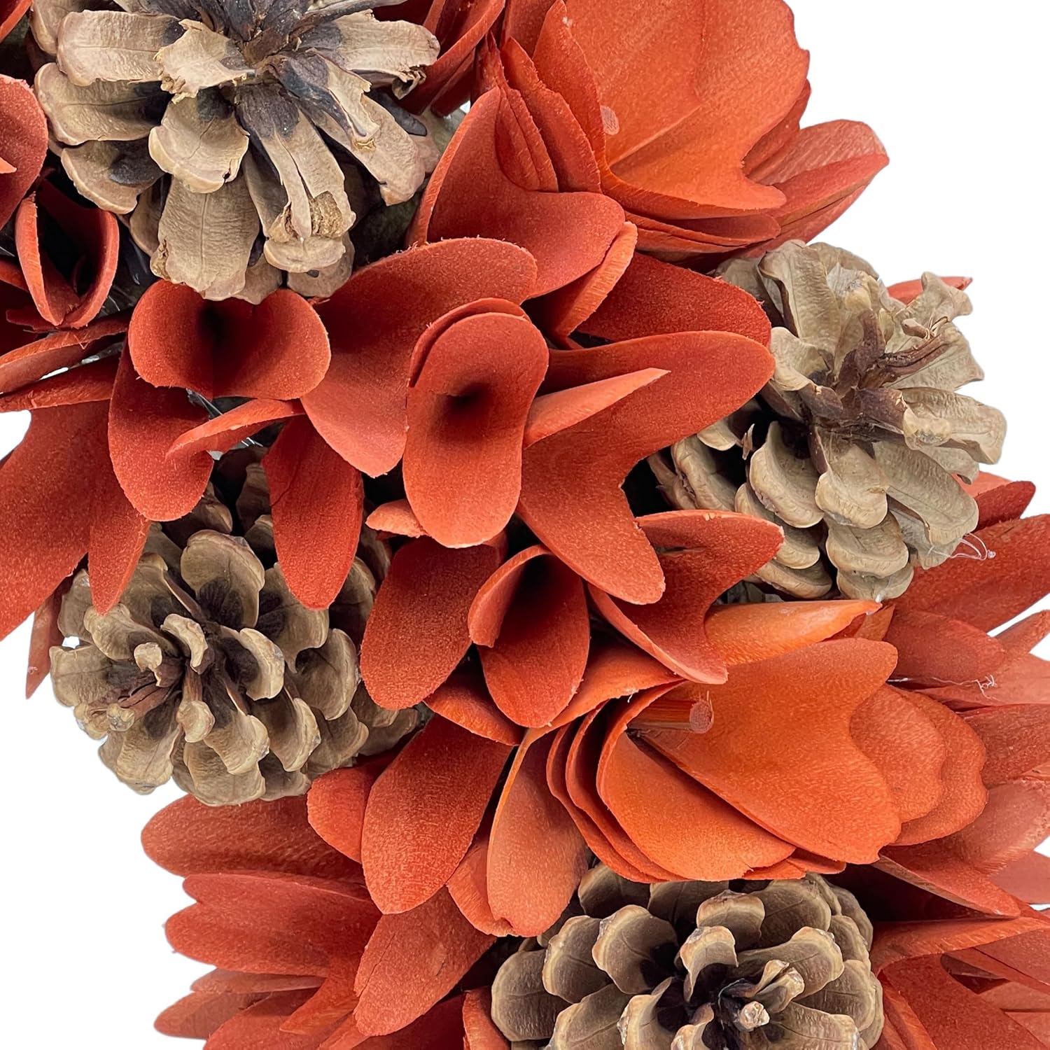 Galt International 18 Woodchip Pinecone Fall Wreath for Front Door