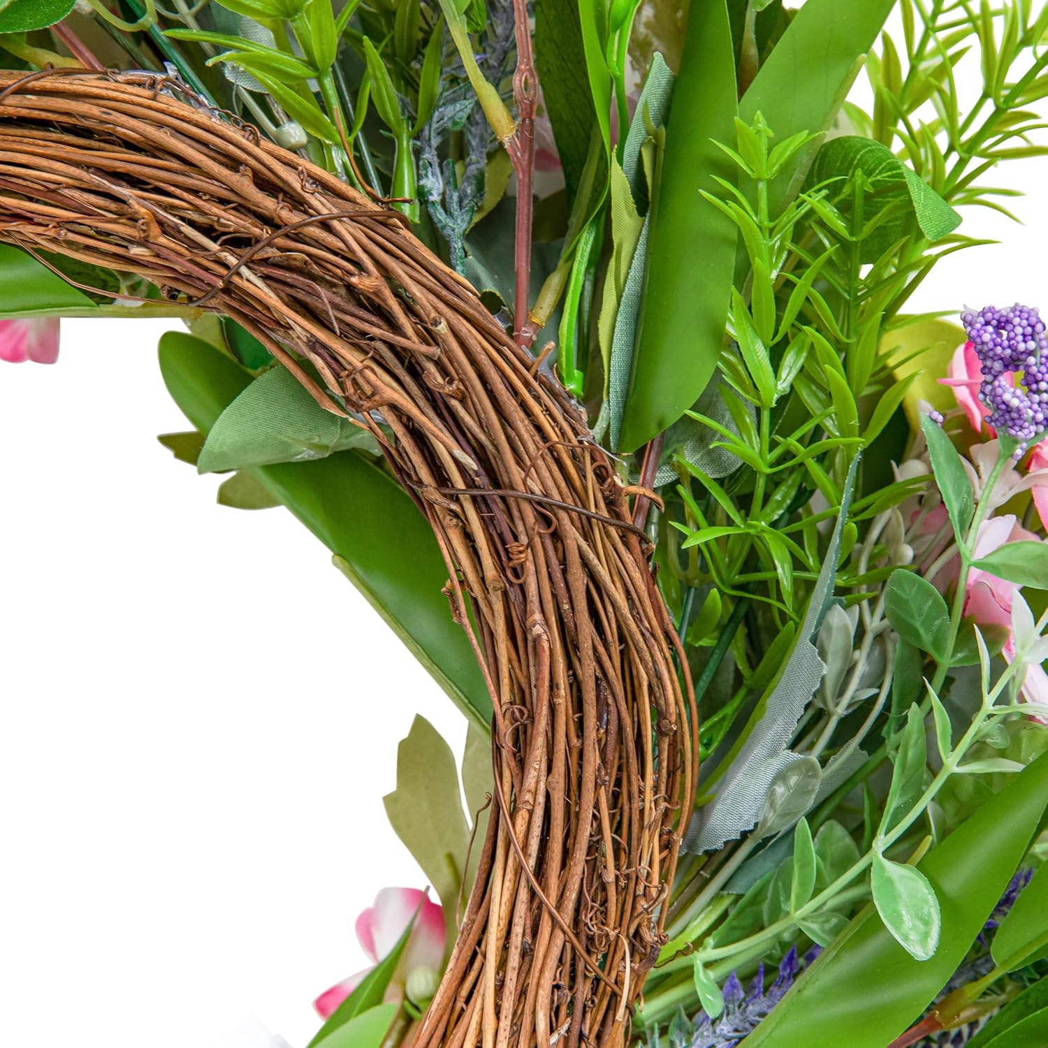 20 Inch Pink Dahlia Artificial Spring Wreath for Front Door
