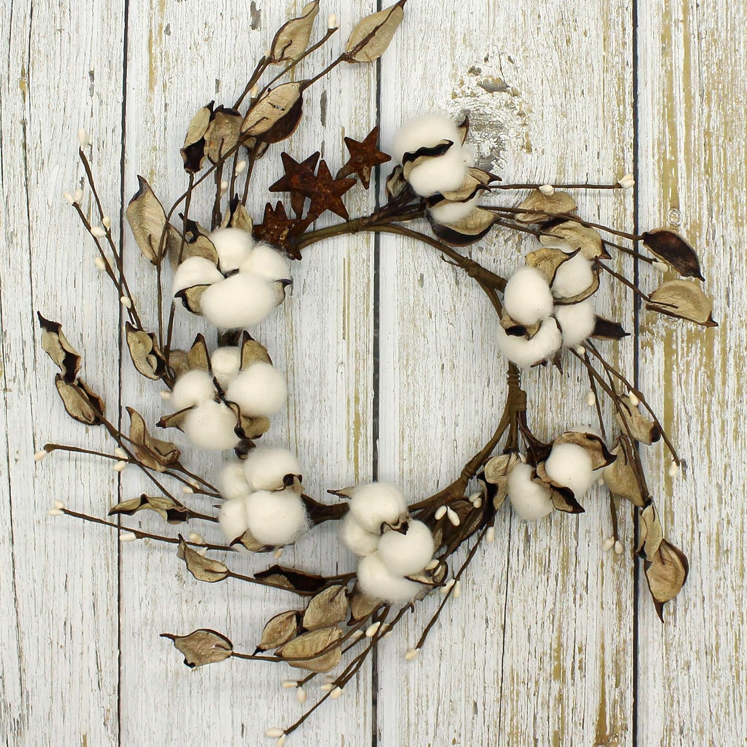 CVHOMEDECO Primitives Rustic Pod Wreath 14-Inch
