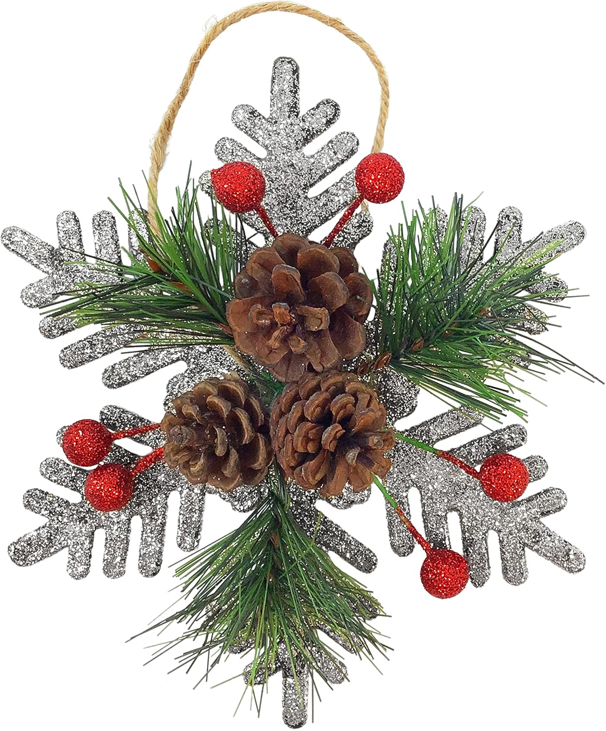 Pinecone Berry Christmas Ornaments Set of 8