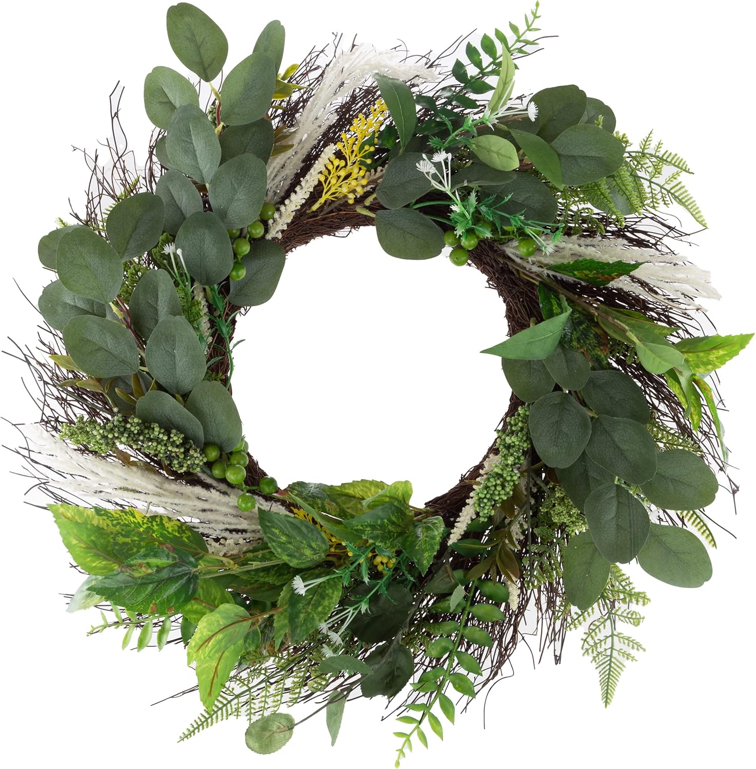 Sweet Anne Eucalyptus Wreath - 22 Inch Artificial Decor