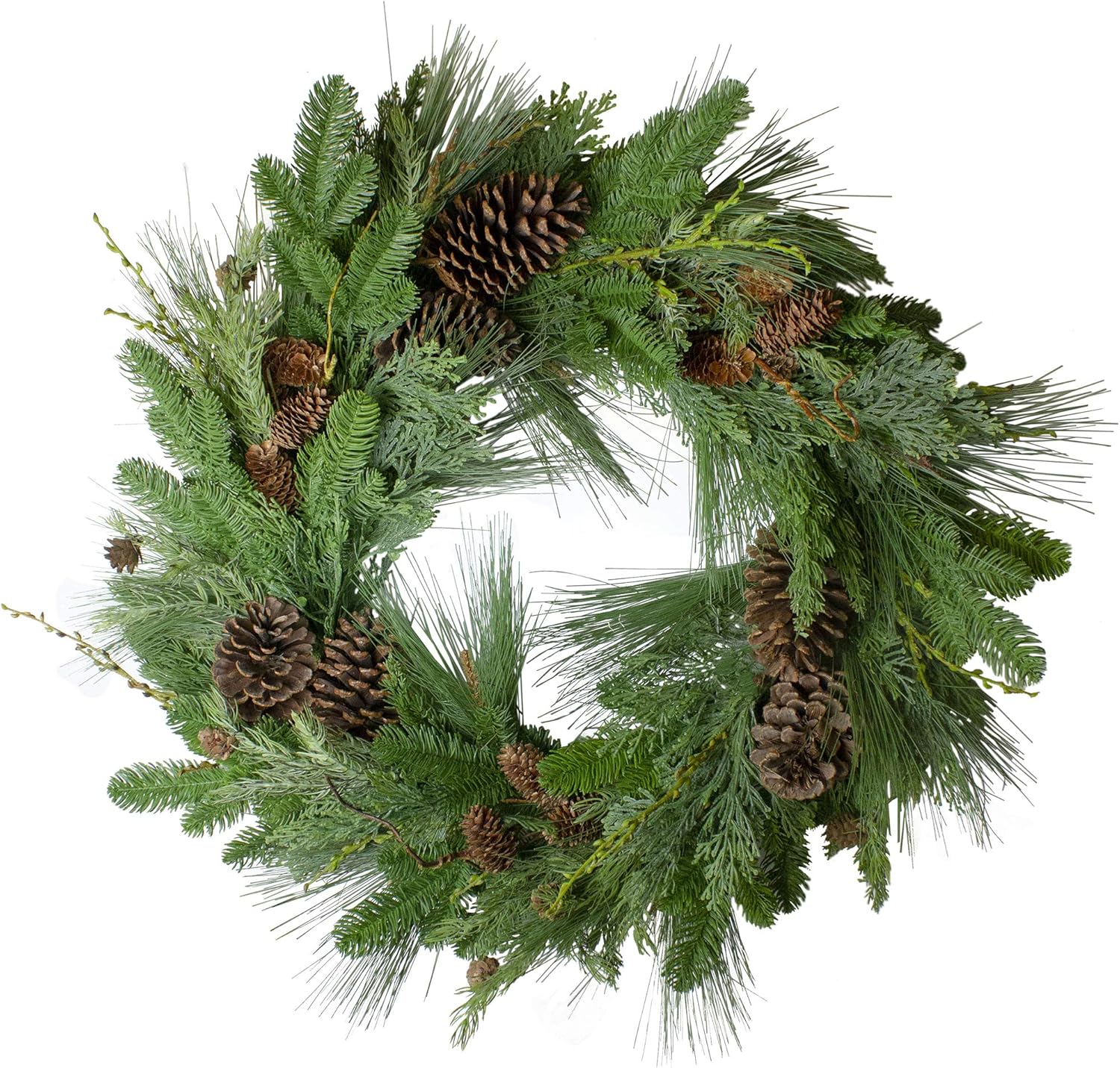Northlight Pine Cone and Cedar Artificial Wreath 32-Inch