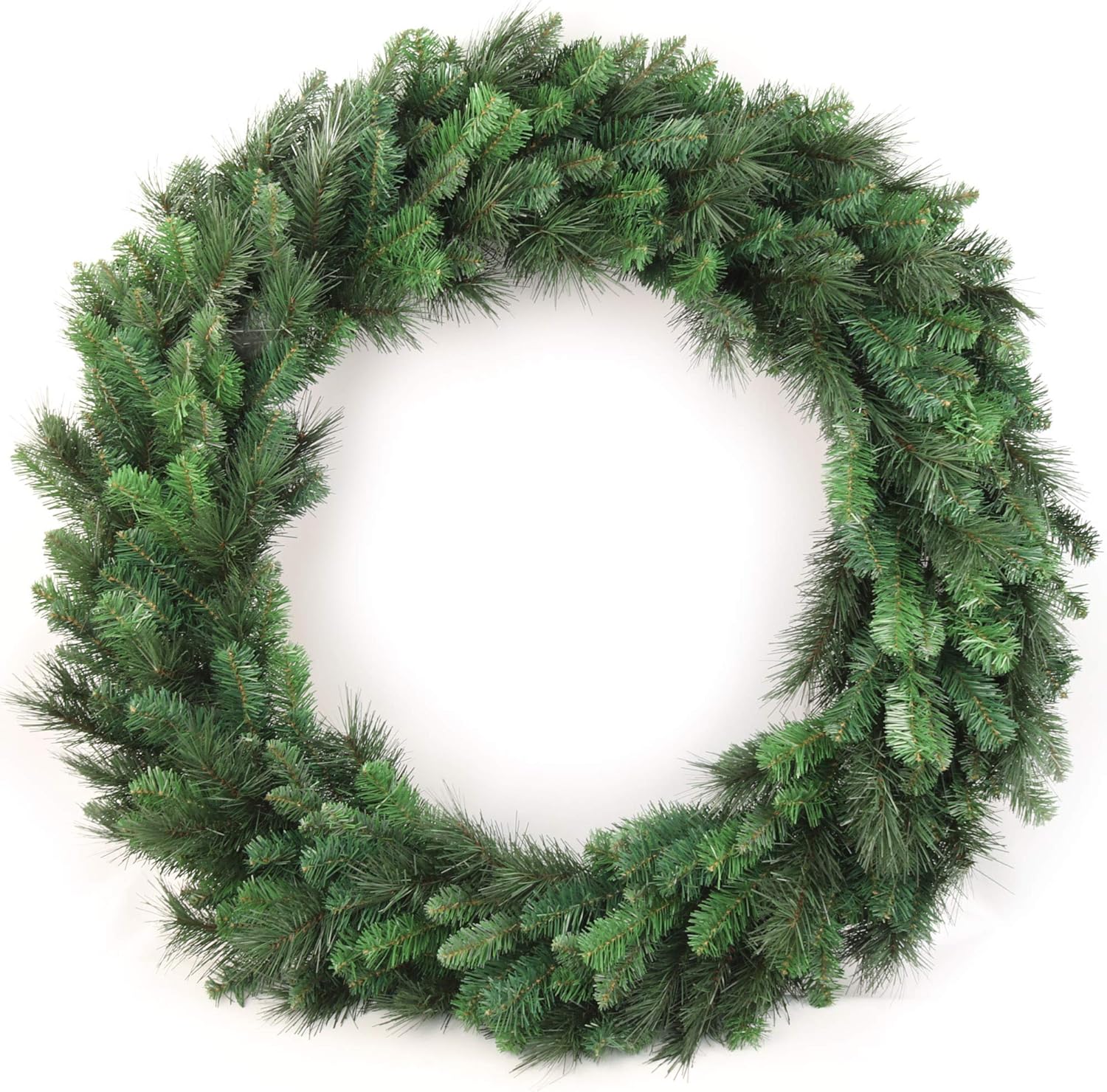 48-Inch Artificial Christmas Wreath - Classic Green Northern Evergreen with 360 Tips