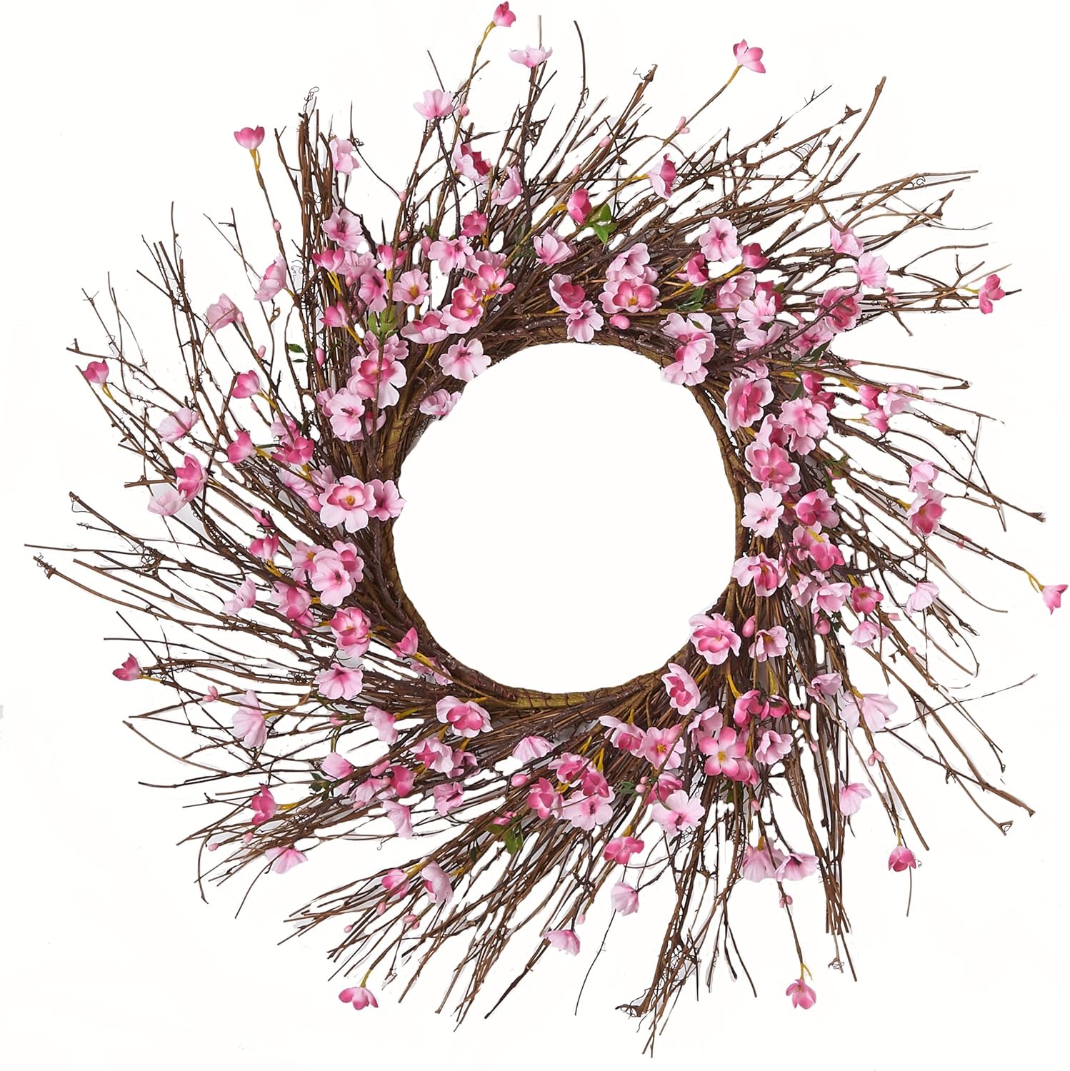 Worth Imports 22 Inch Cherry Blossom Wreath on Natural Twig Base