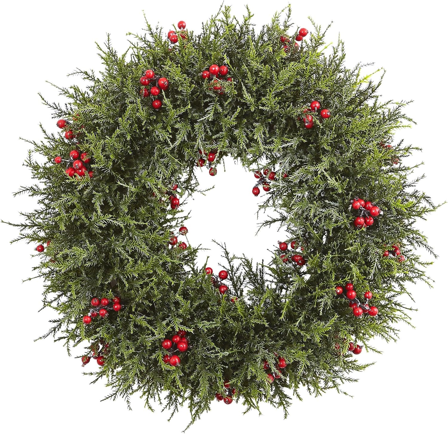 Nearly Natural Cedar Berry Wreath 20 Inch