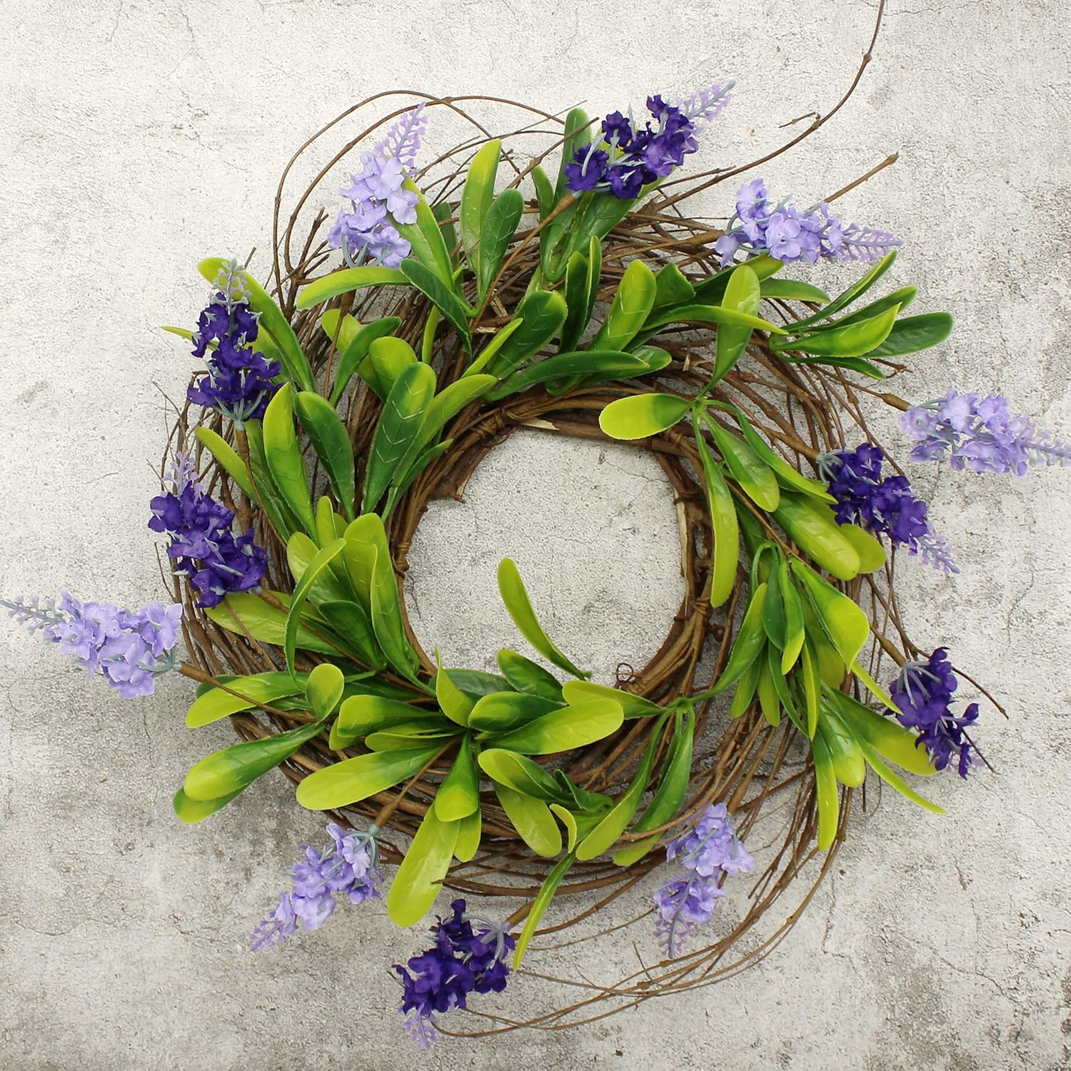 Rustic Country Artificial Lavender and Twig Wreath 12-Inch