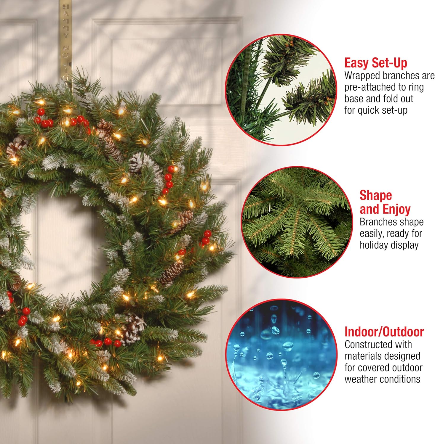 National Tree Company Pre-Lit Artificial Wreath 30 Inches