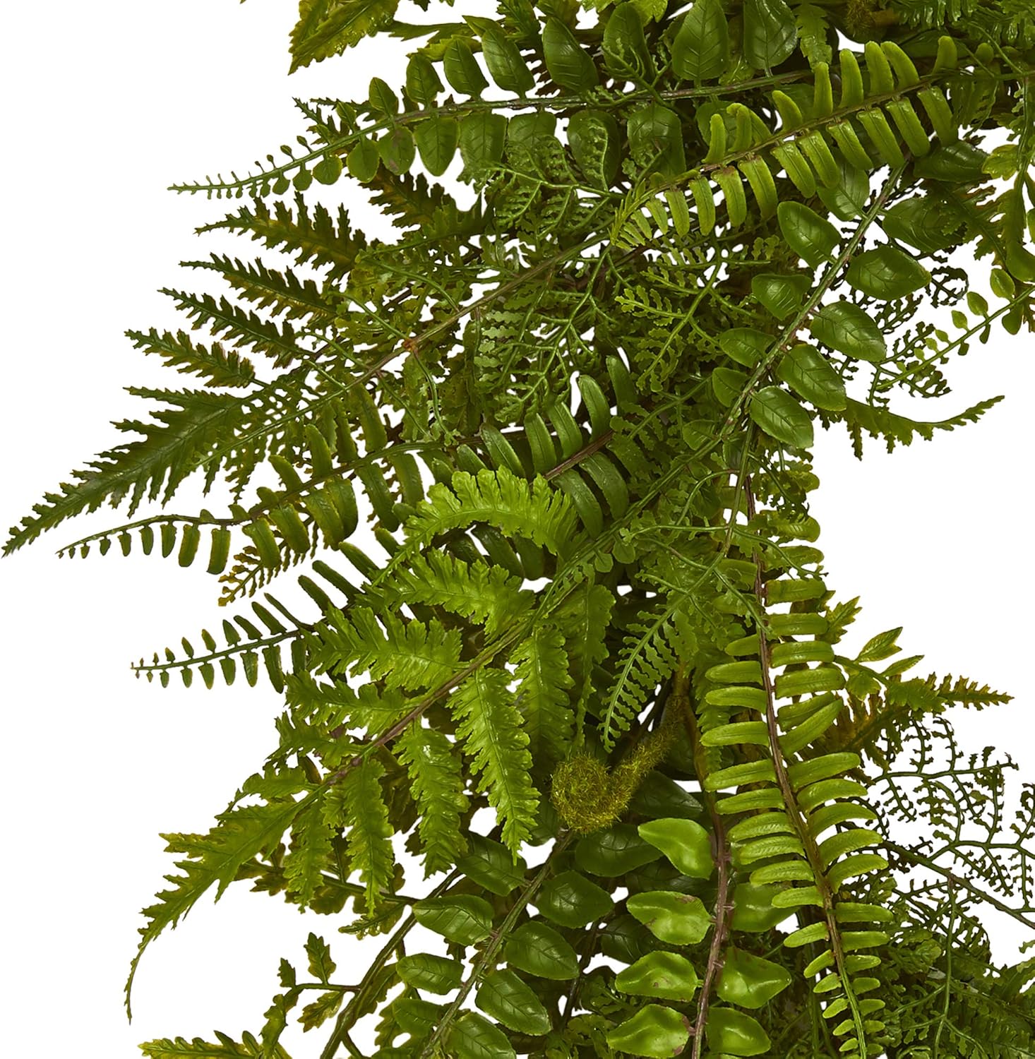 Nearly Natural 24-Inch Mixed Fern Artificial Wreath