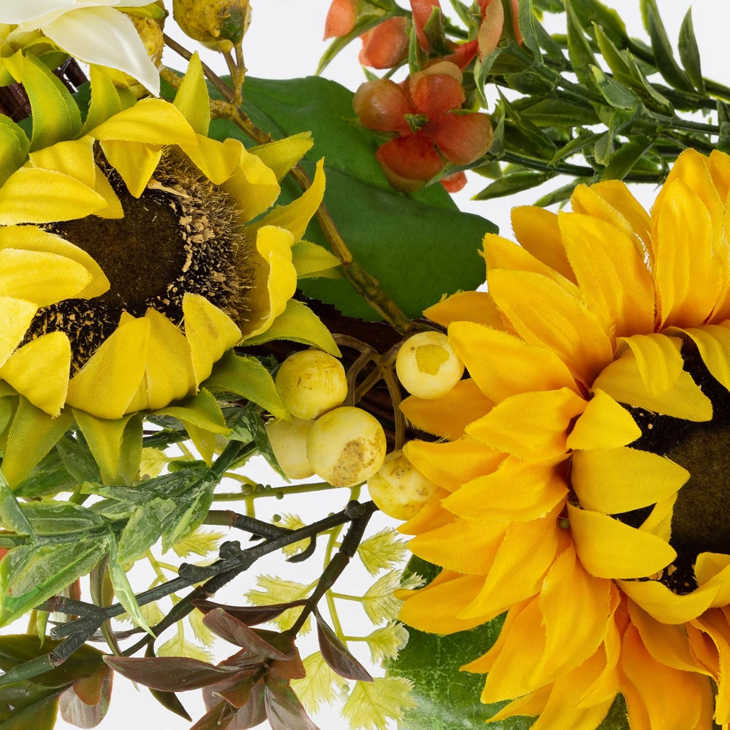 22-Inch Artificial Sunflower Wreath for Home Decor
