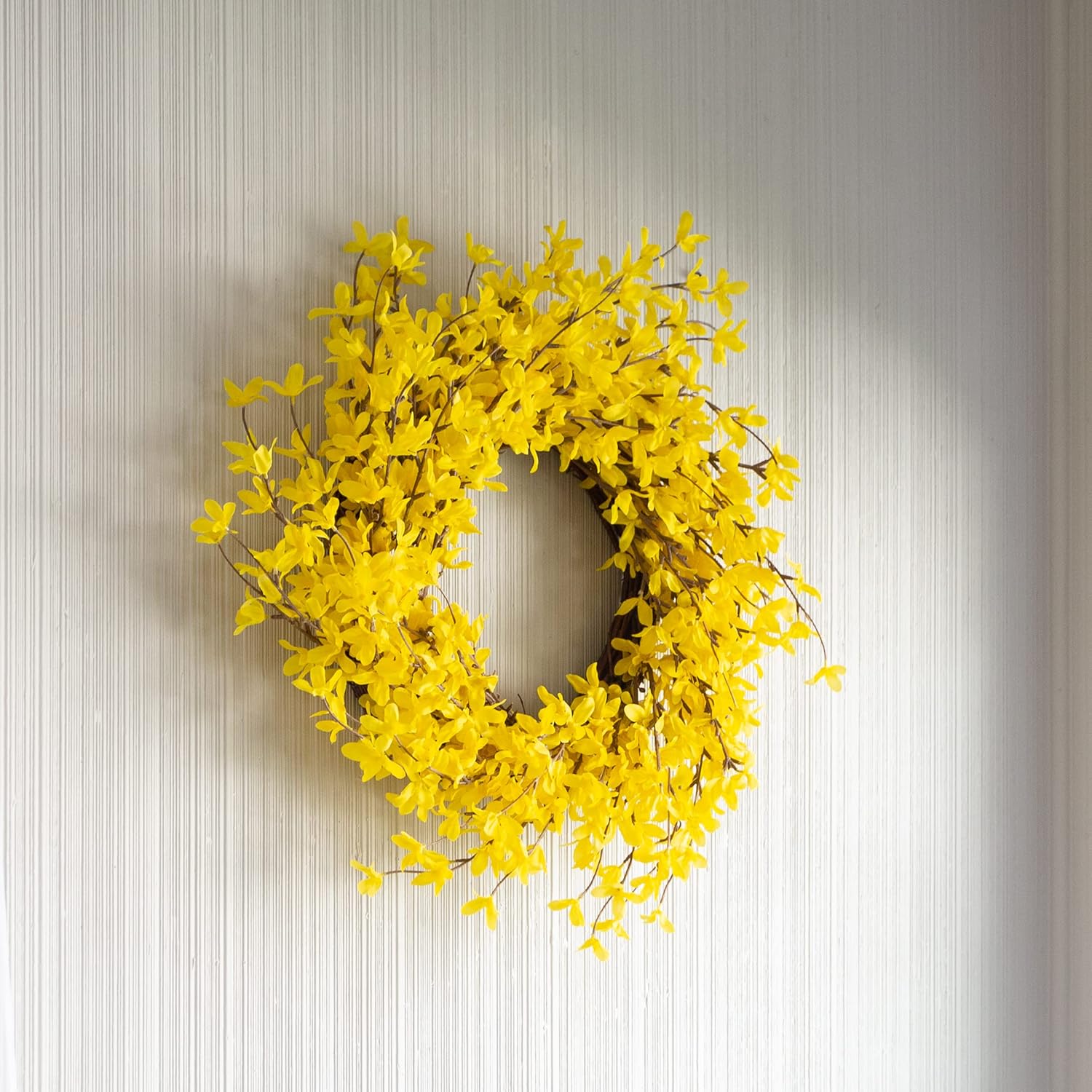 Yellow Forsythia Wreath - 24 Inch Artificial Spring Decor