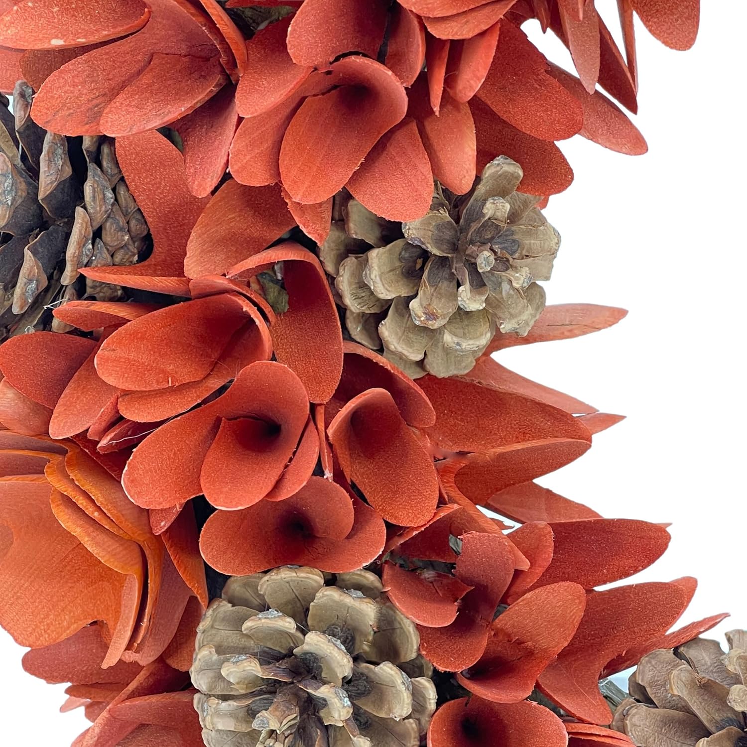 Galt International 18 Woodchip Pinecone Fall Wreath for Front Door
