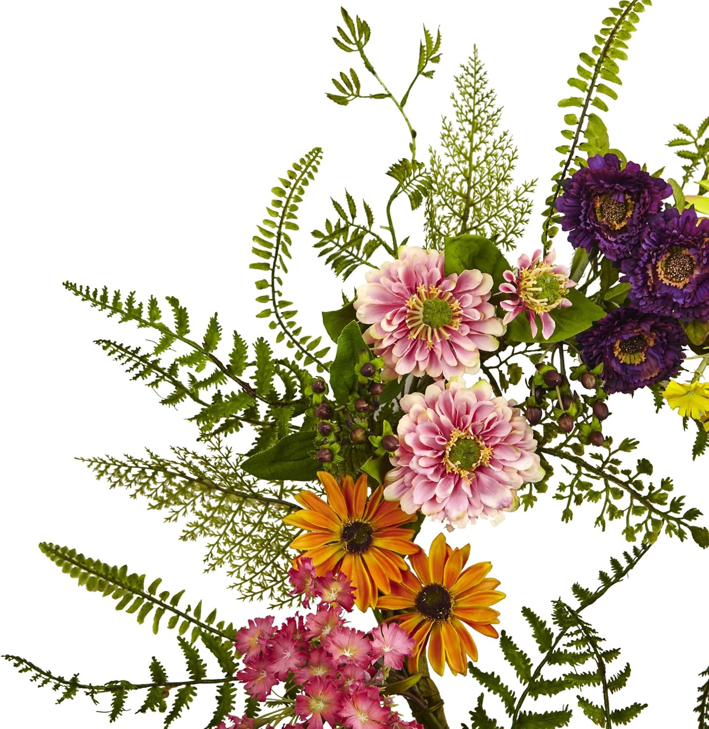 Nearly Natural Artificial Mixed Flower Wreath 1