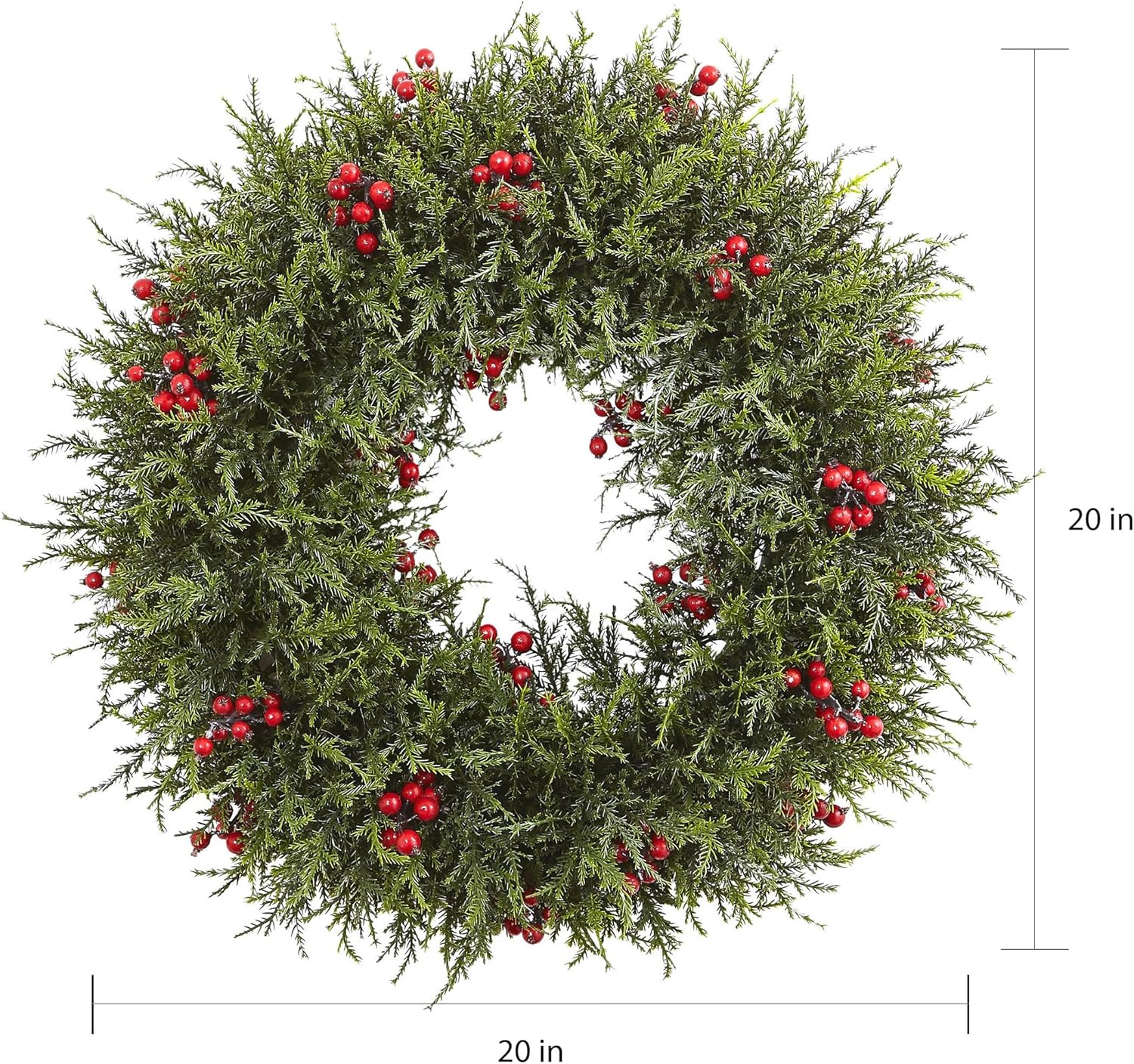Nearly Natural Cedar Berry Wreath 20 Inch