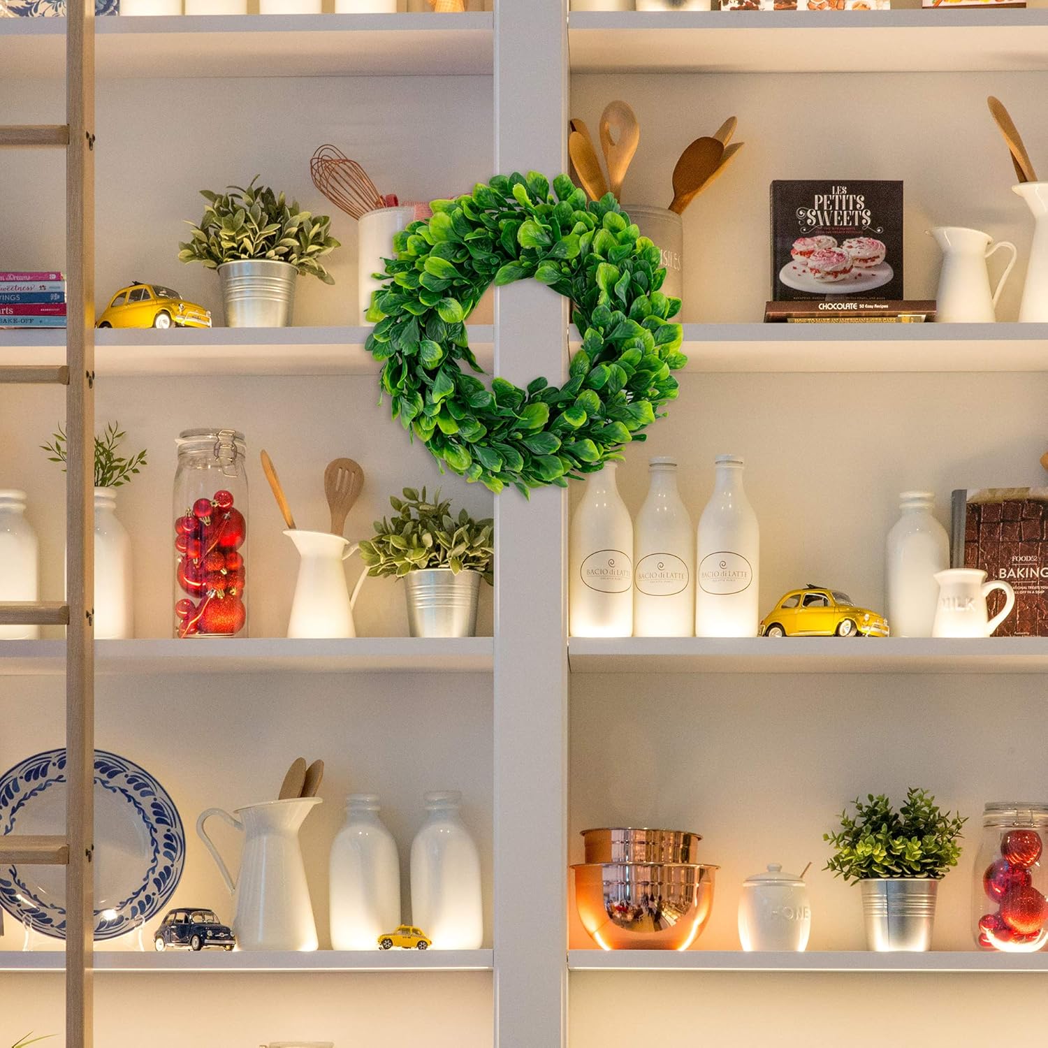 2Pack Small Boxwood Wreath 10 Inch Faux Greenery Decor