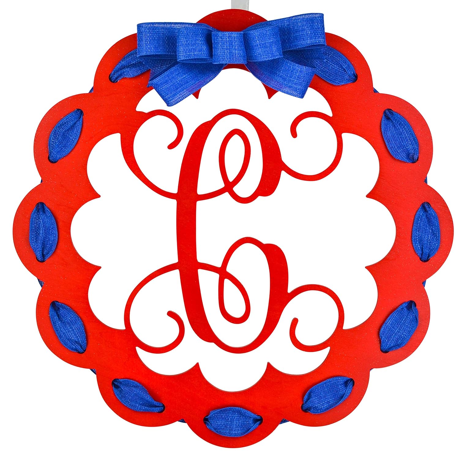 Burlap Monogram Door Wreath with Color Options