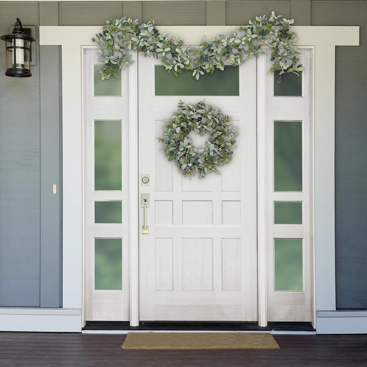 Puleo International 22 Inch Artificial Flocked Lambs Ear Wreath