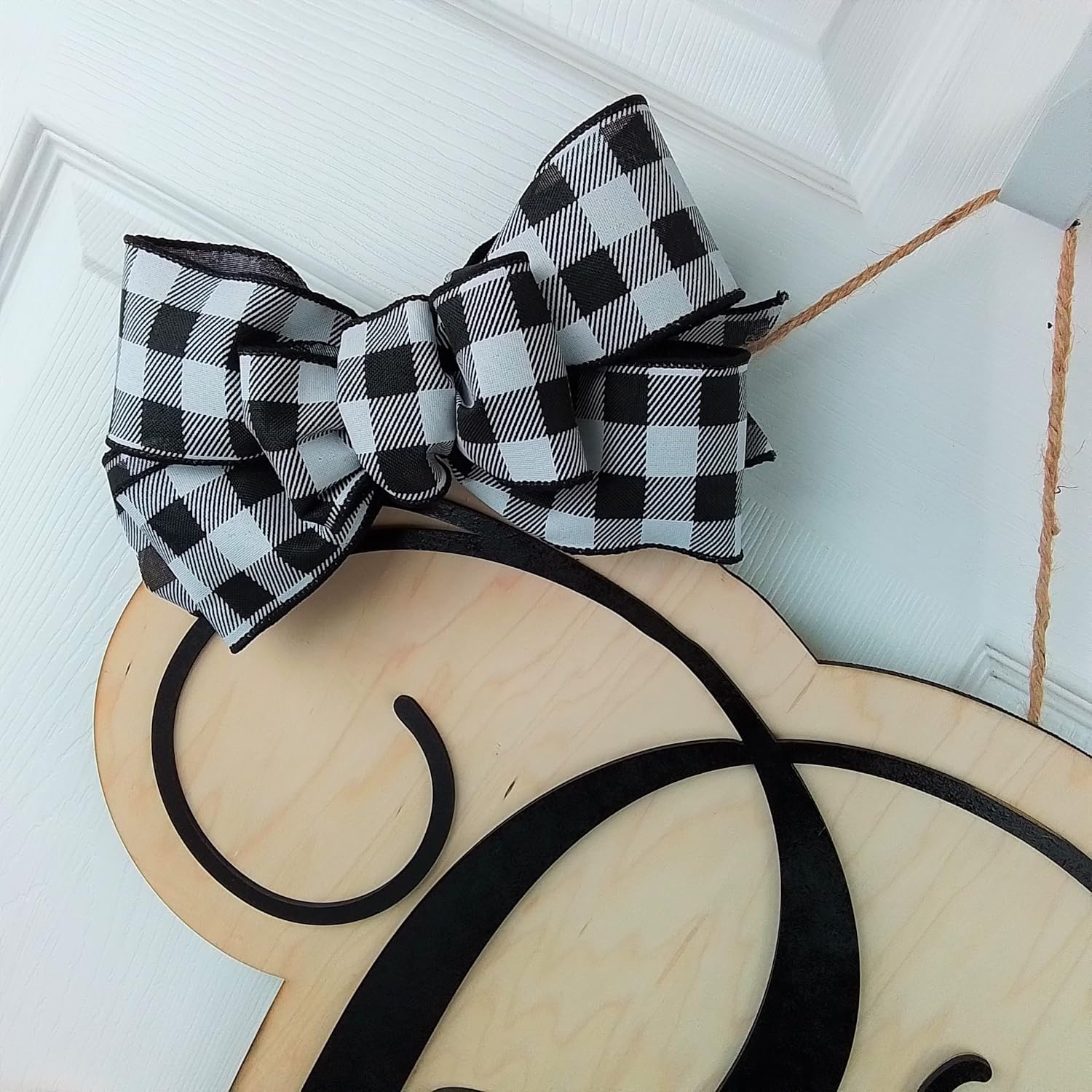 Monogrammed Birthday Wreath with Bow - Custom Letters