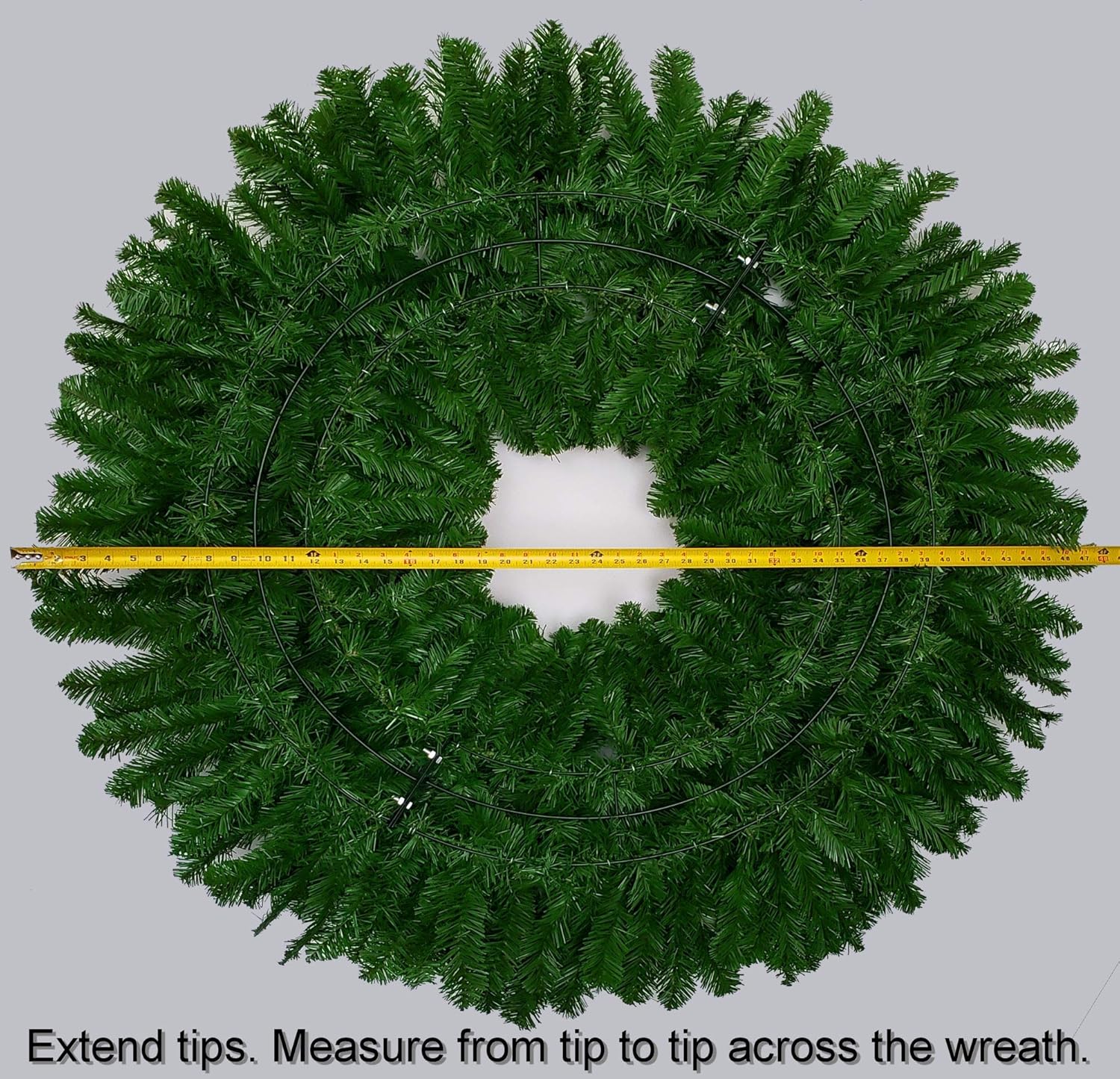 48 Inch Incandescent Christmas Wreath with Red Bow