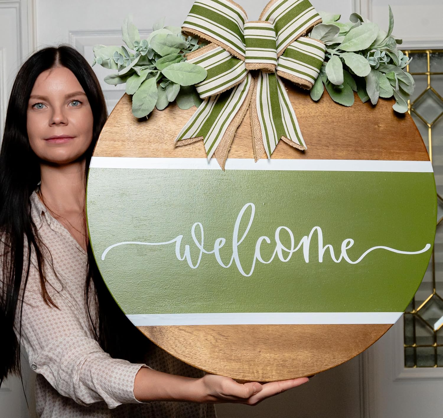 Welcome Door Hanger Front Door Decor Wreath